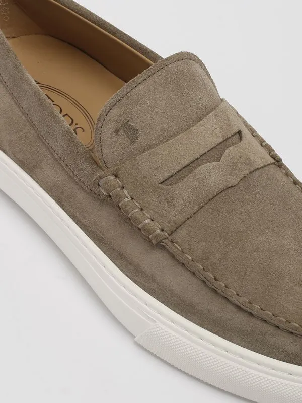 Mocassino uomo Tod's in pelle scamosciata Sabbia