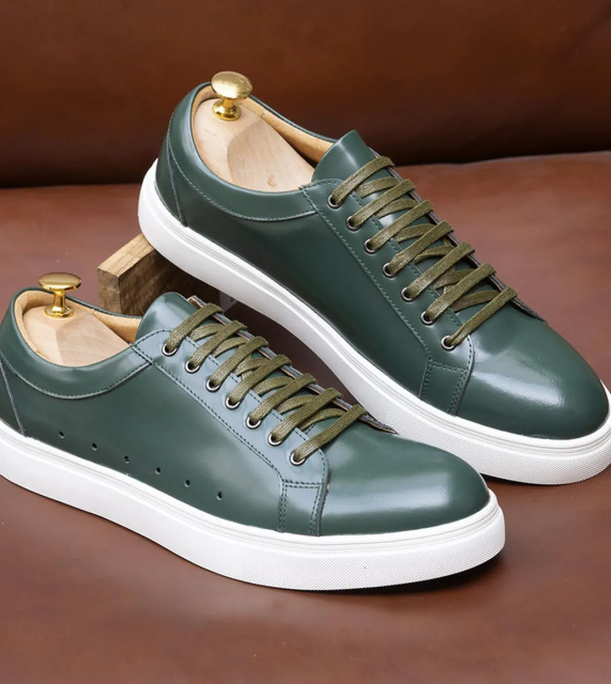 Moda Scarpe Verde Nero Uomo Verde Casual Scarpe in pelle Uomo Moda Uomo Casual
