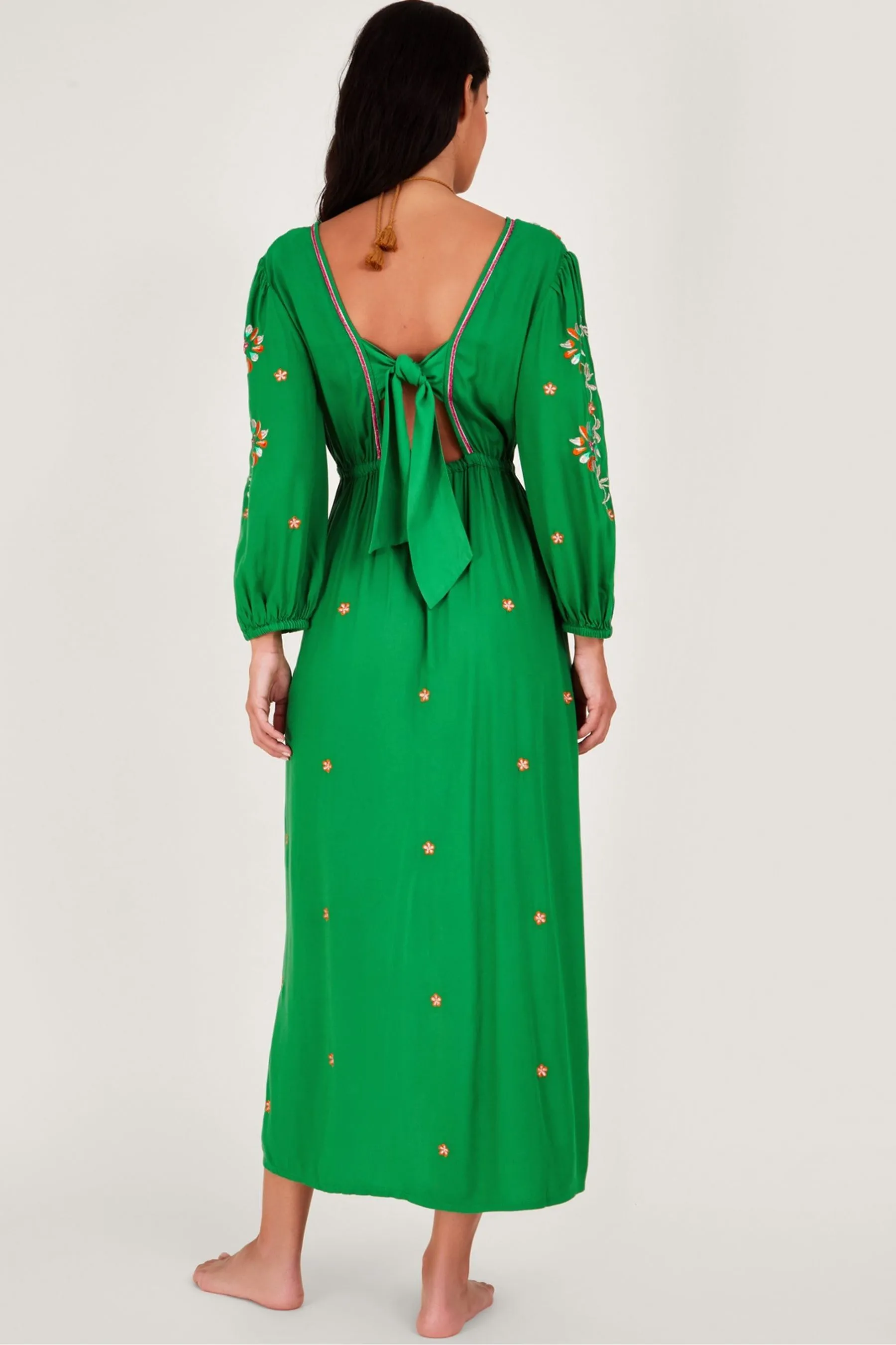 Monsoon - Abito maxi a caftano ricamato