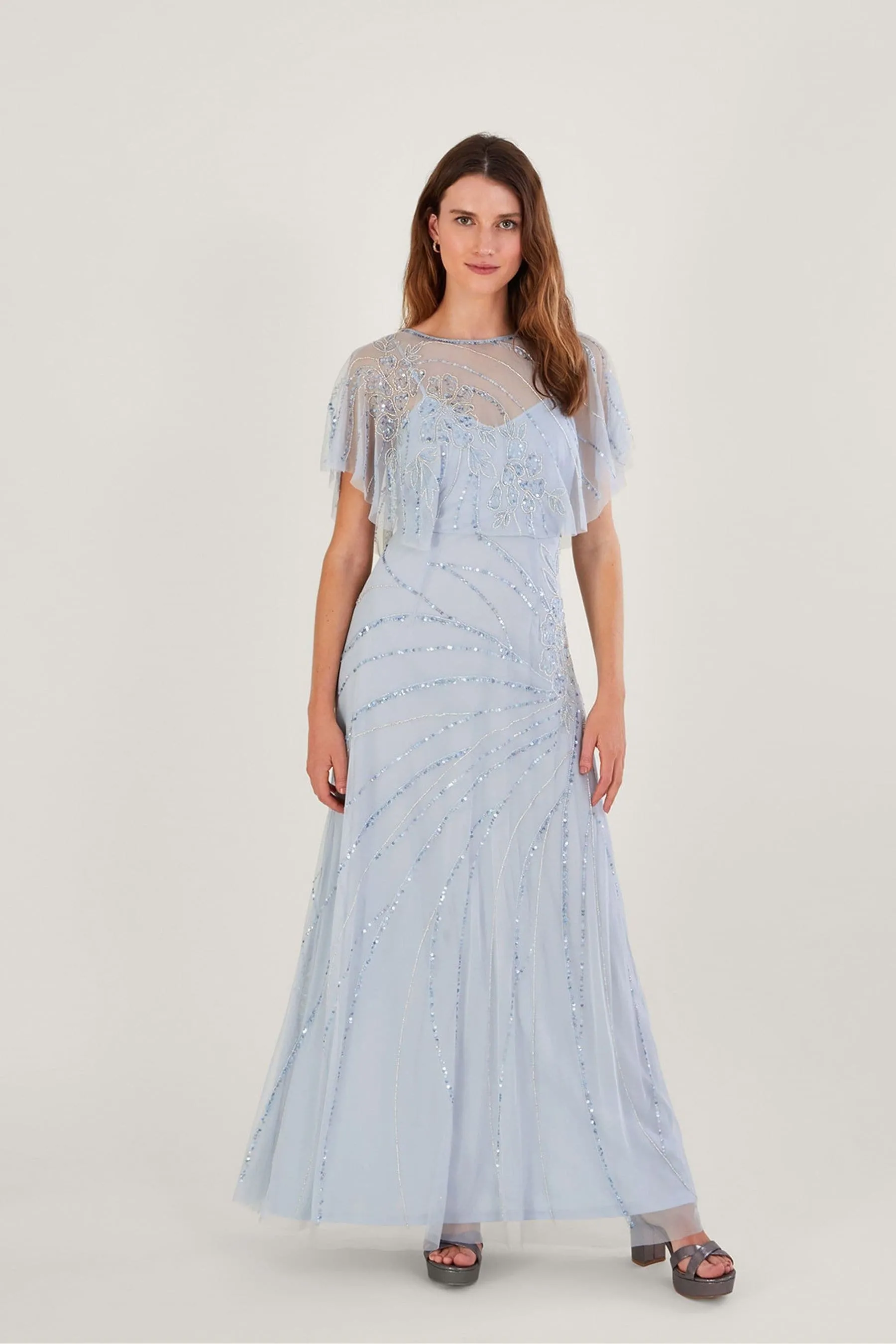 Monsoon Sienna - Abito maxi sostenibile ricamato