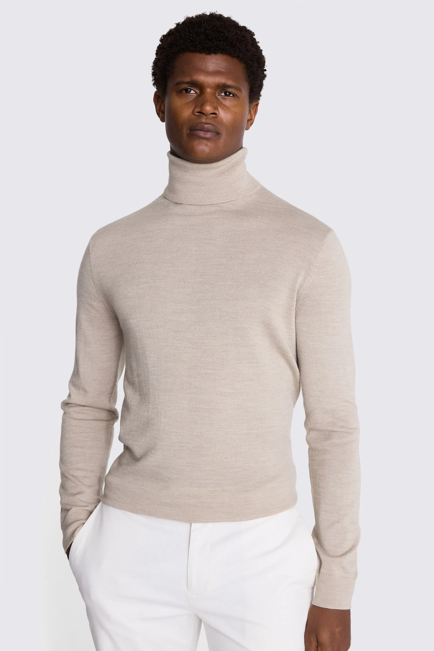 MOSS - Maglia a collo alto con Blend in lana merino    