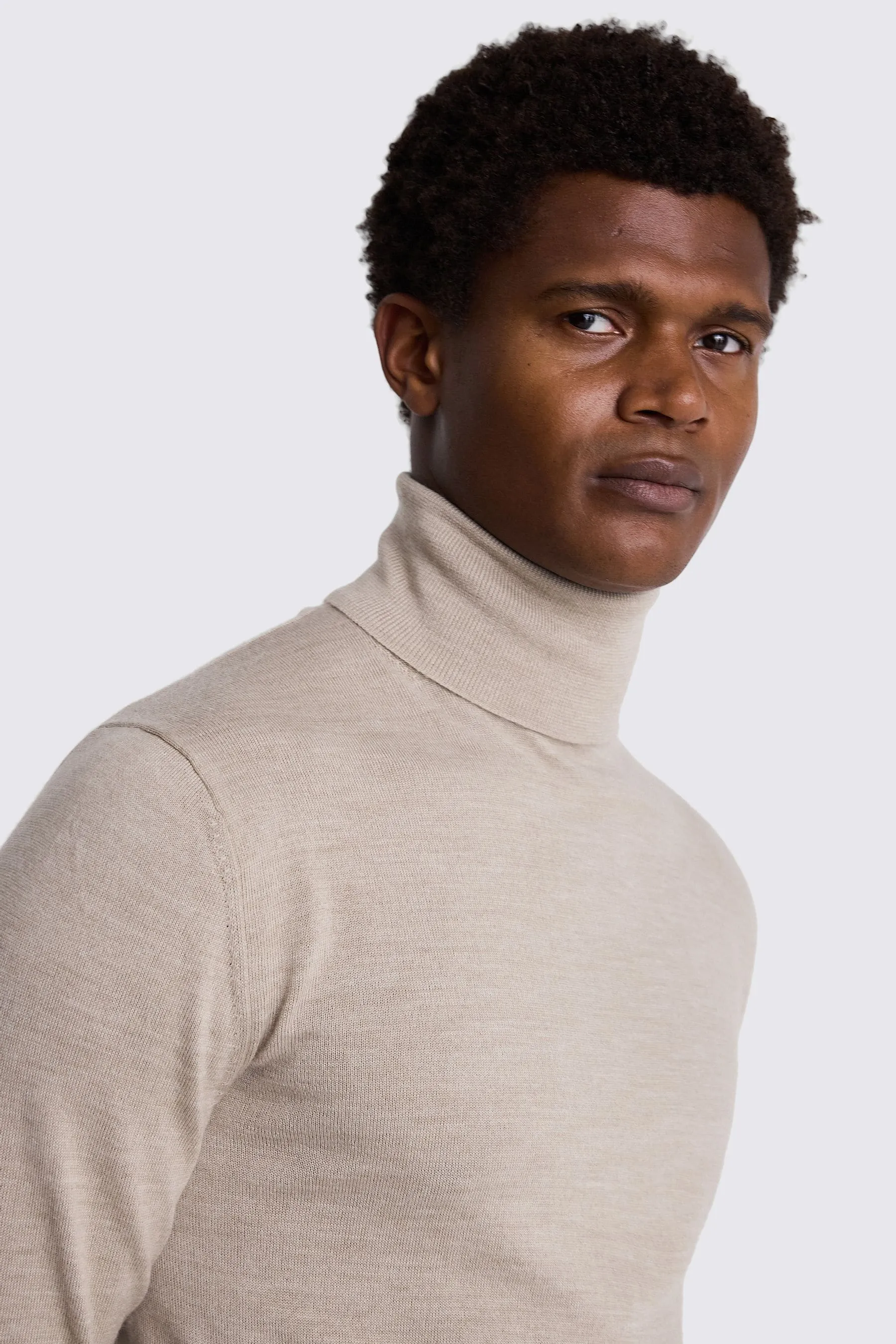 MOSS - Maglia a collo alto con Blend in lana merino    