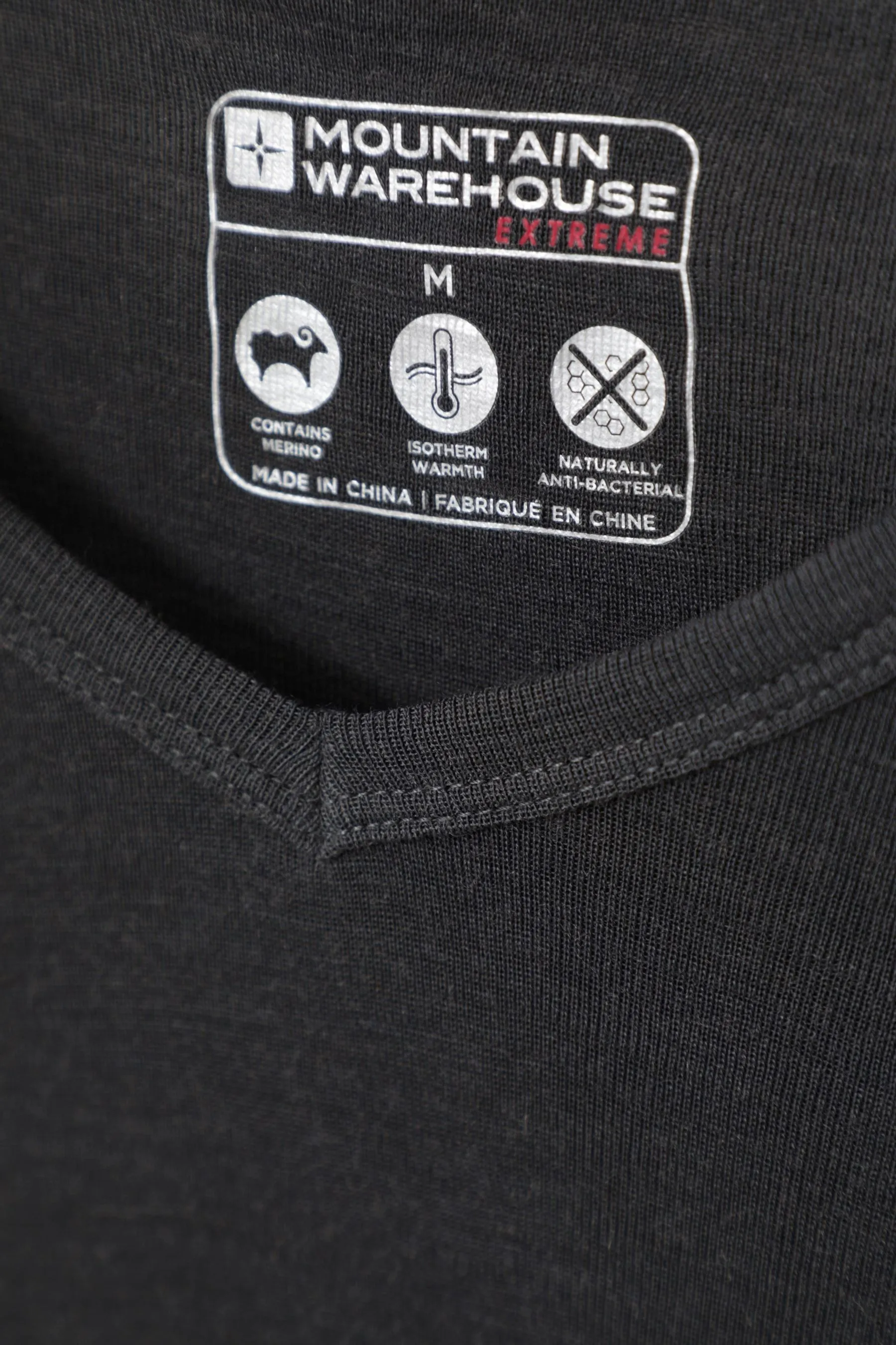 Mountain Warehouse Uomo - Top termico in lana merino con scollo a V