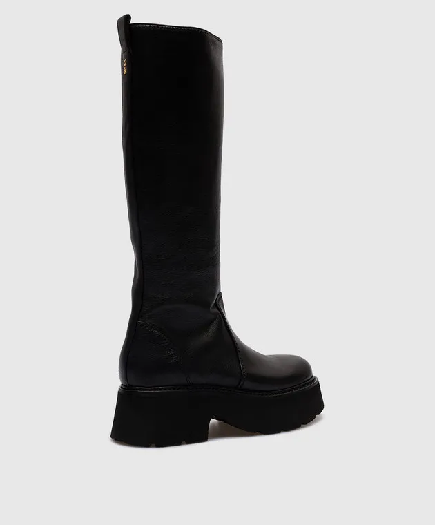 N21 Stivali in pelle nera con logo 23ISP04550455