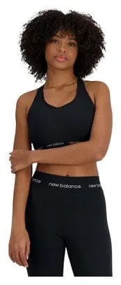 New Balance Sleek Medium Support Sports Bra Black