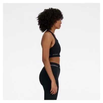 New Balance Sleek Medium Support Sports Bra Black