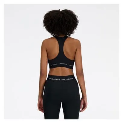 New Balance Sleek Medium Support Sports Bra Black