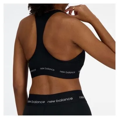 New Balance Sleek Medium Support Sports Bra Black