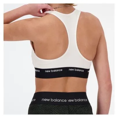 New Balance Sleek Medium Support Sports Bra White