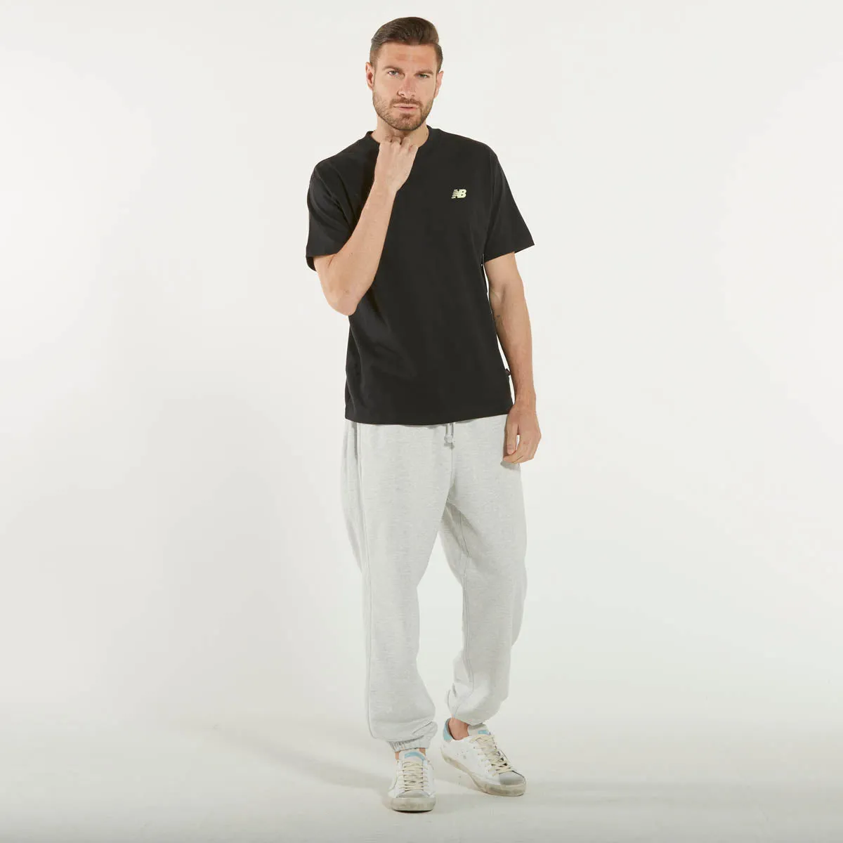New Balance t-shirt girocollo logo nera