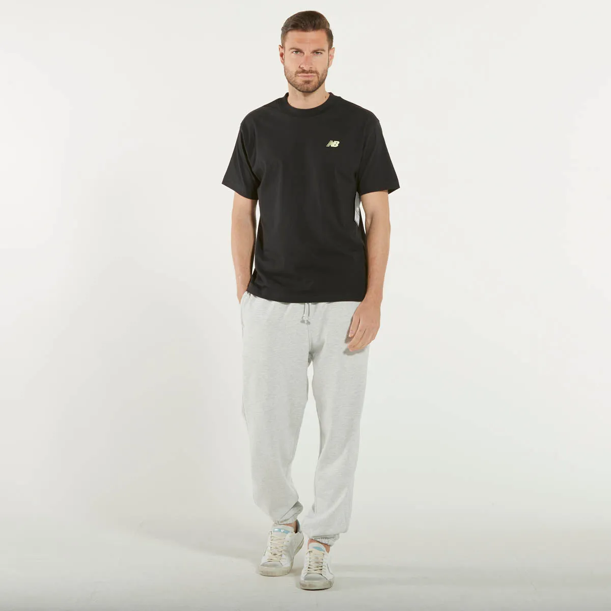 New Balance t-shirt girocollo logo nera