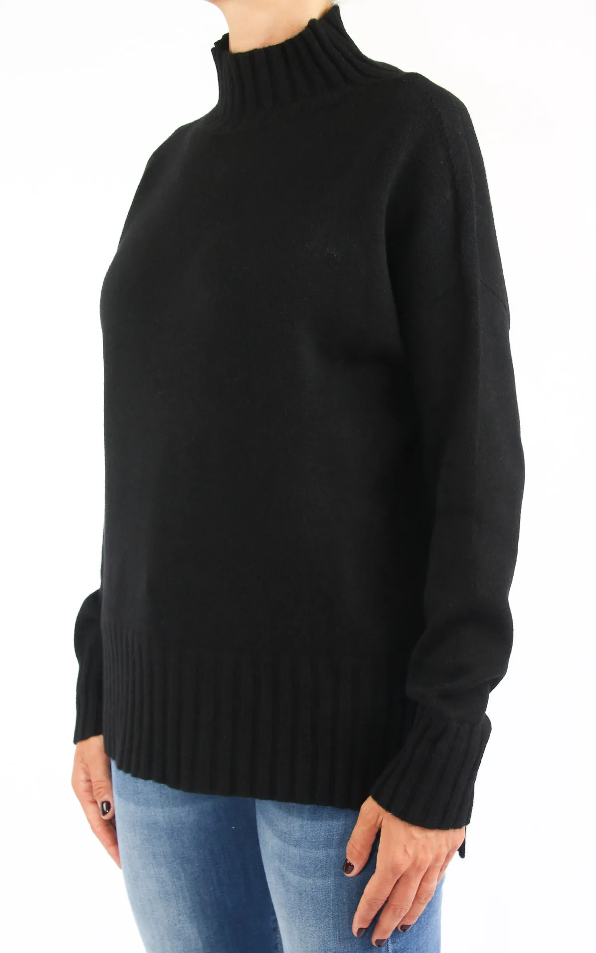 Off-on – Maglia viscosa lupetto – nero