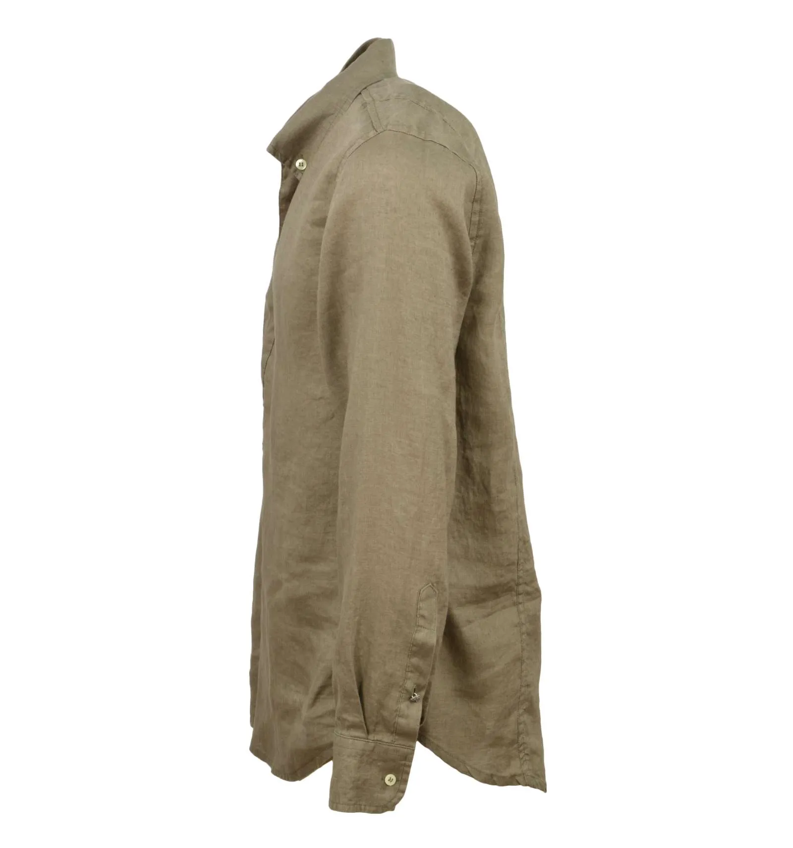 OFFICINA 36 uomo camicia lino senza bottoni beige CAMICIA 3018 CONAN