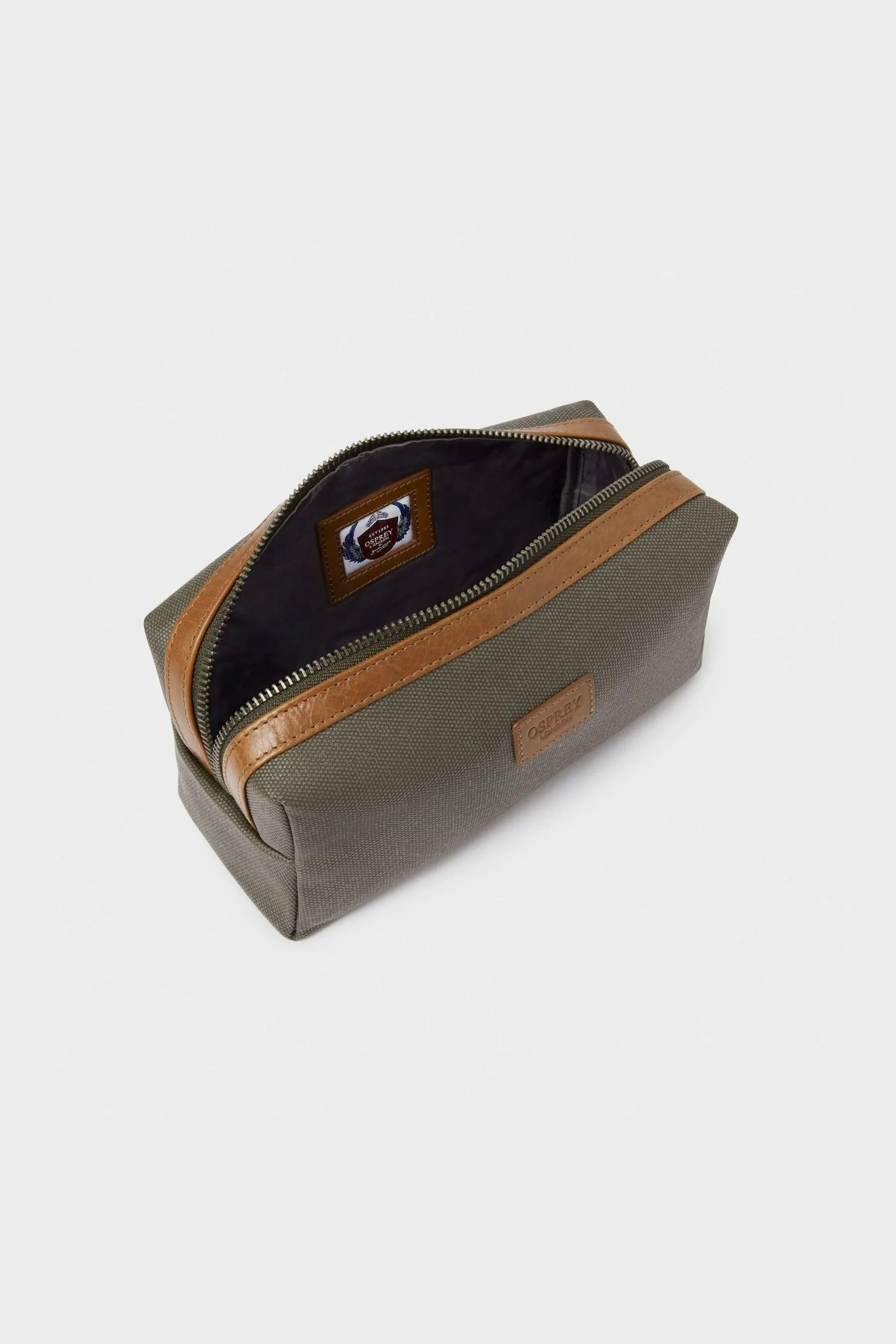 OSPREY LONDON - Grantham - Trousse in pelle e tela cerata