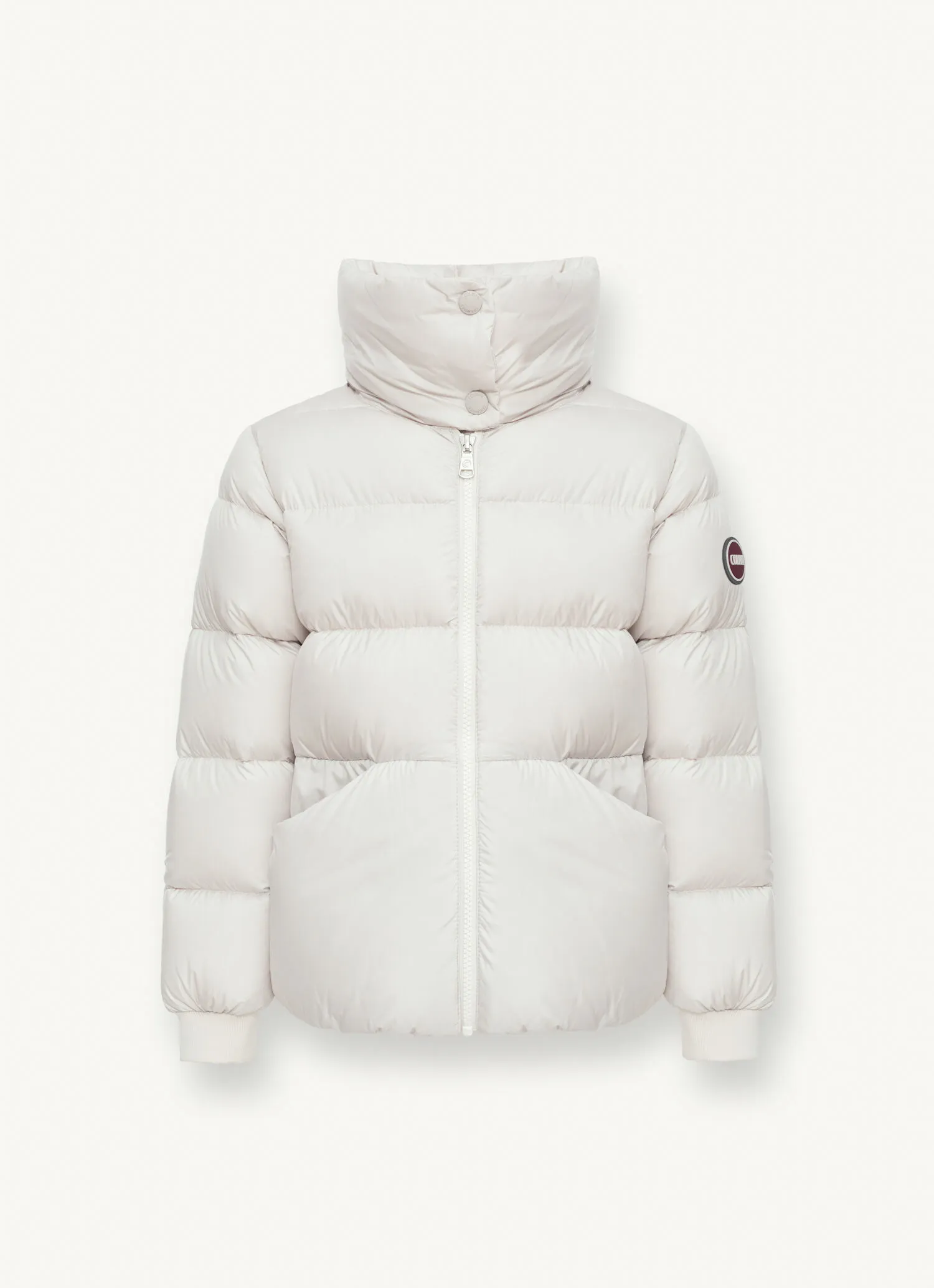 Oversize down jacket with elastic at the hem