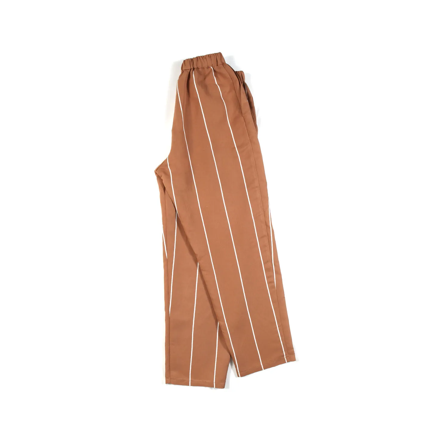 Pantalone Cammello A Righe Bianche