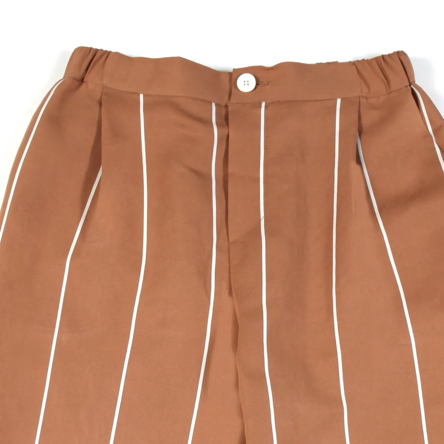 Pantalone Cammello A Righe Bianche