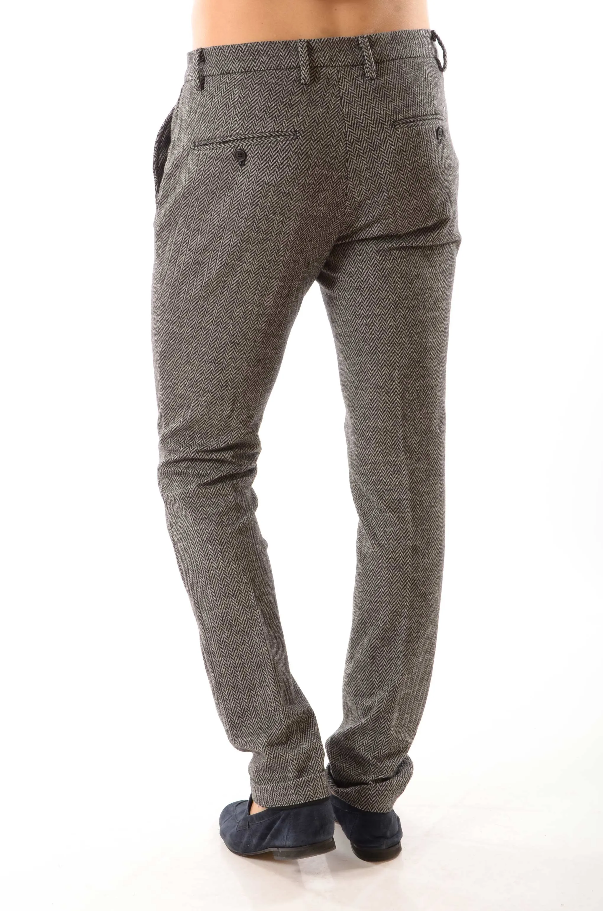 Pantalone chino mason's uomo torino in jersey effetto lana a resca 