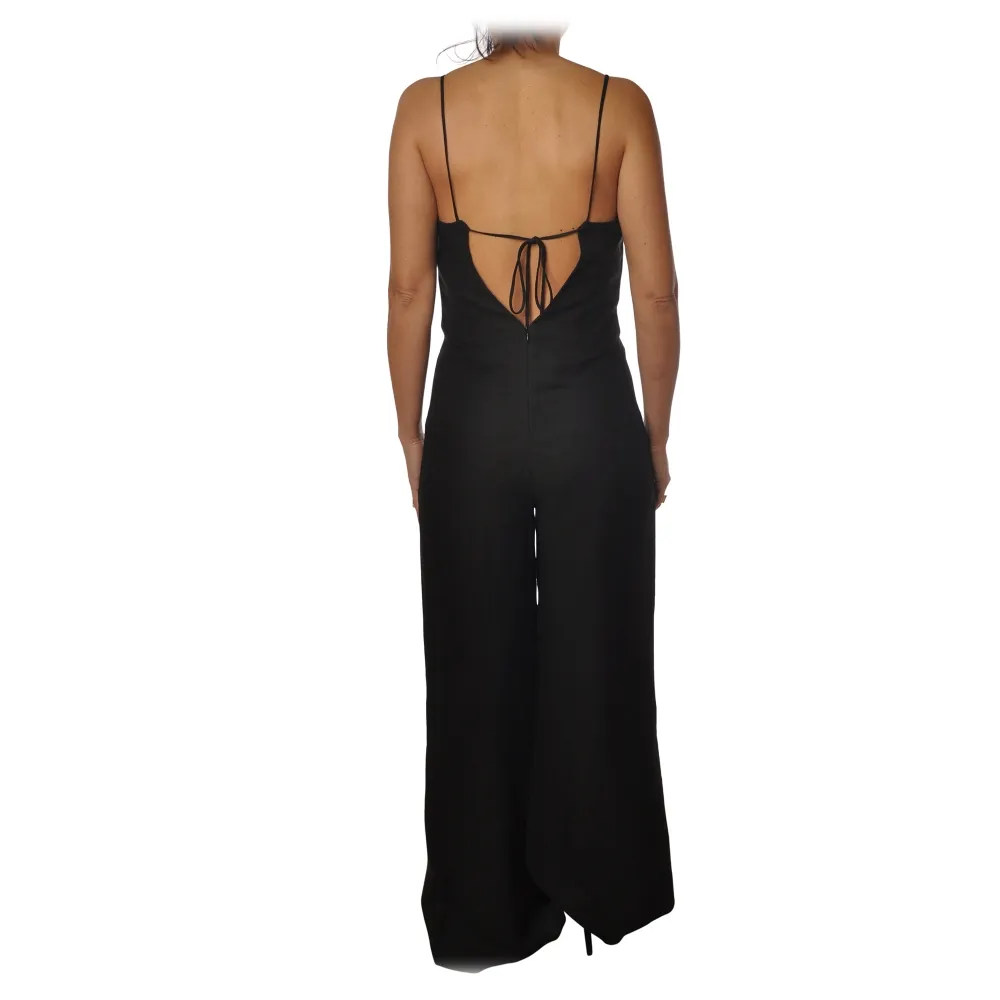 Patrizia Pepe - Tuta Lunga a Gamba Ampia - Nero - Abito - Made in Italy - Luxury Exclusive Collection
