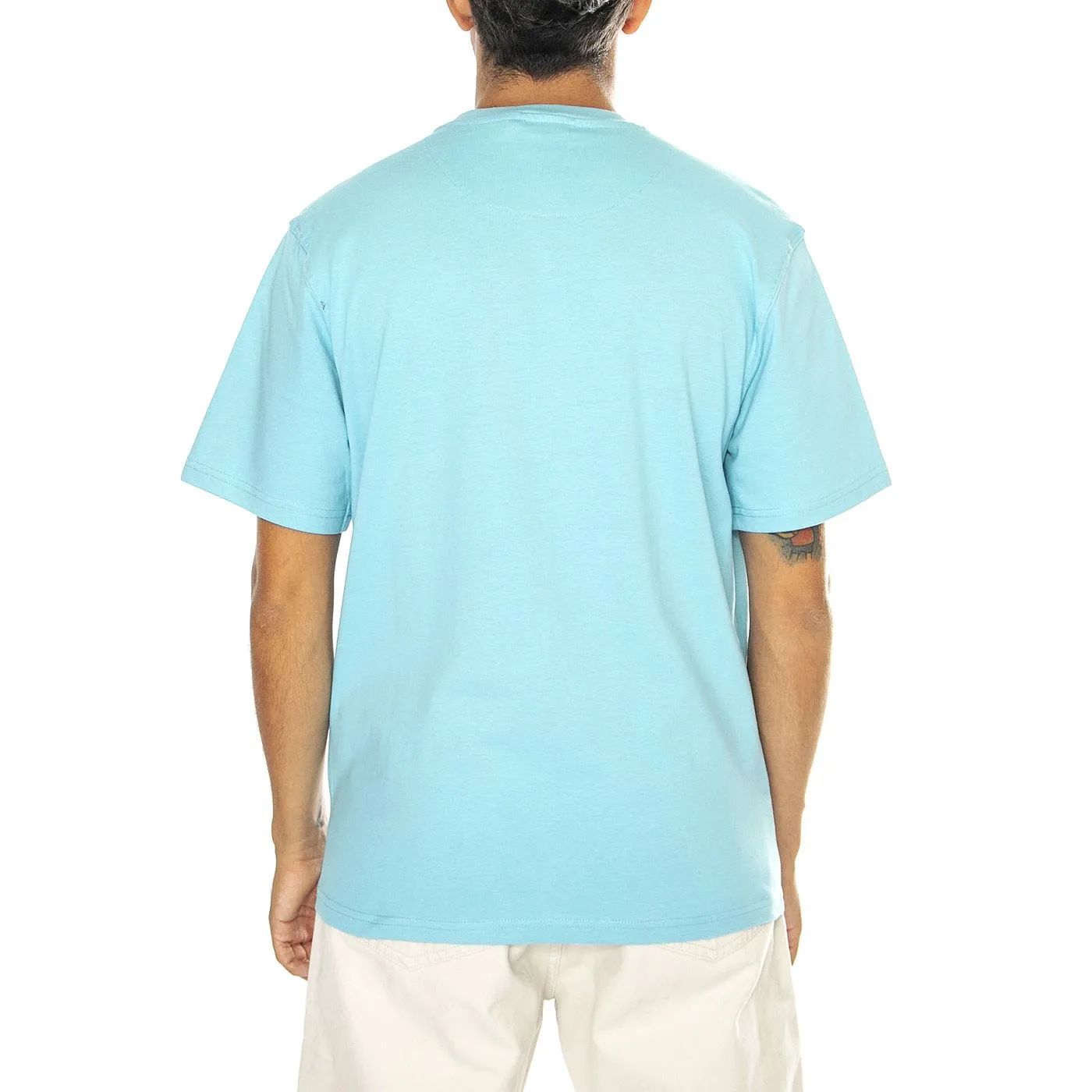 PENFIELD Hudson Script T-Shirt Milky Blue - Maglietta Girocollo Uomo Blu    