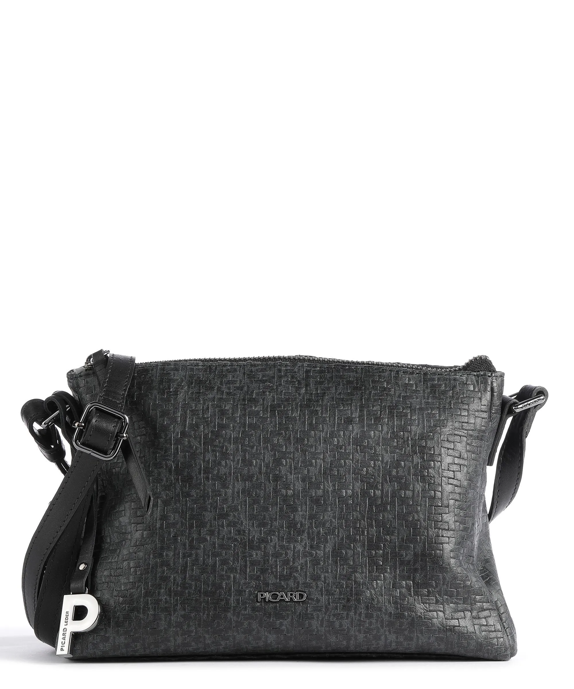  Picard Safi Borsa a tracolla pelle di vacchetta goffrata nero  