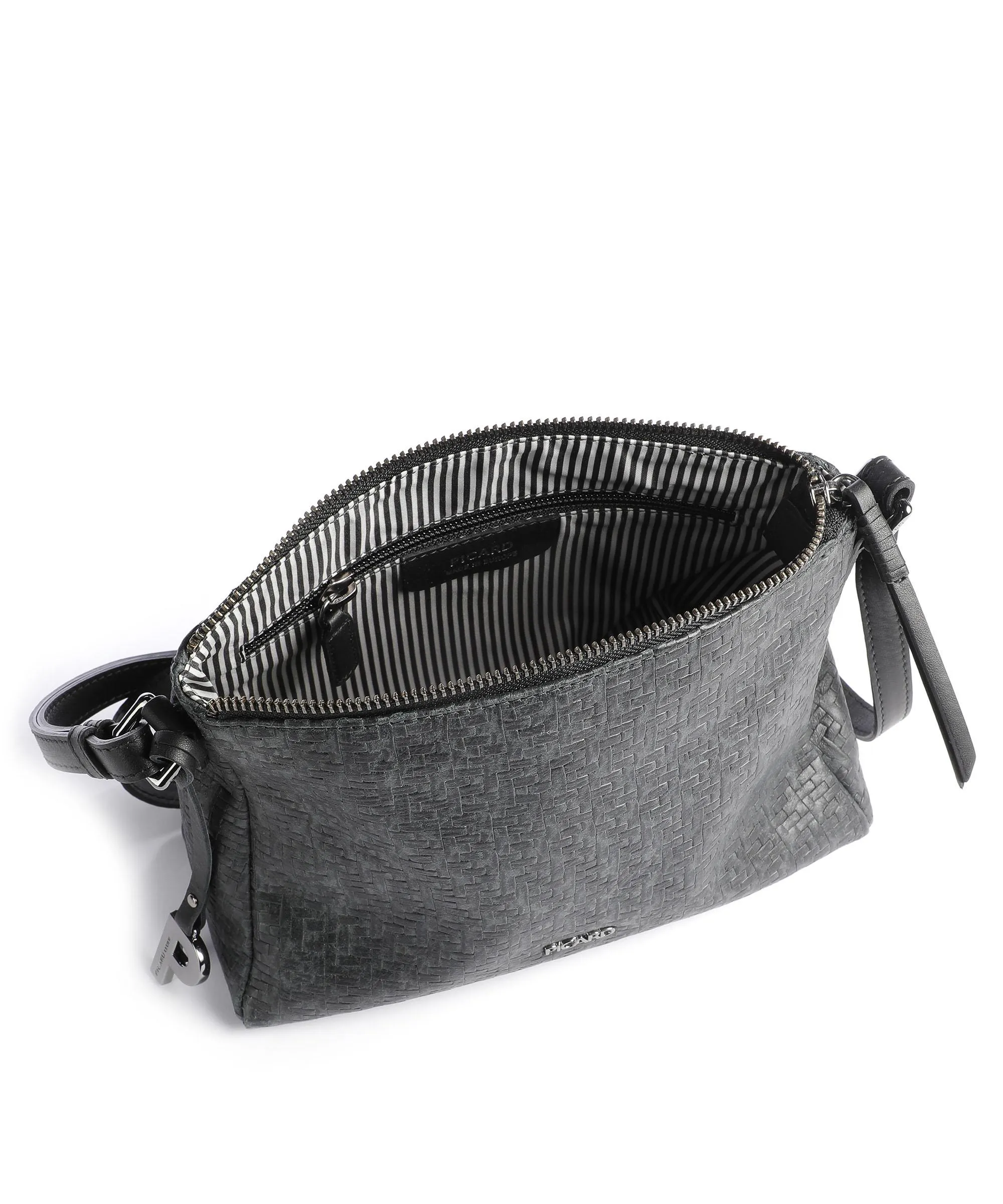  Picard Safi Borsa a tracolla pelle di vacchetta goffrata nero  