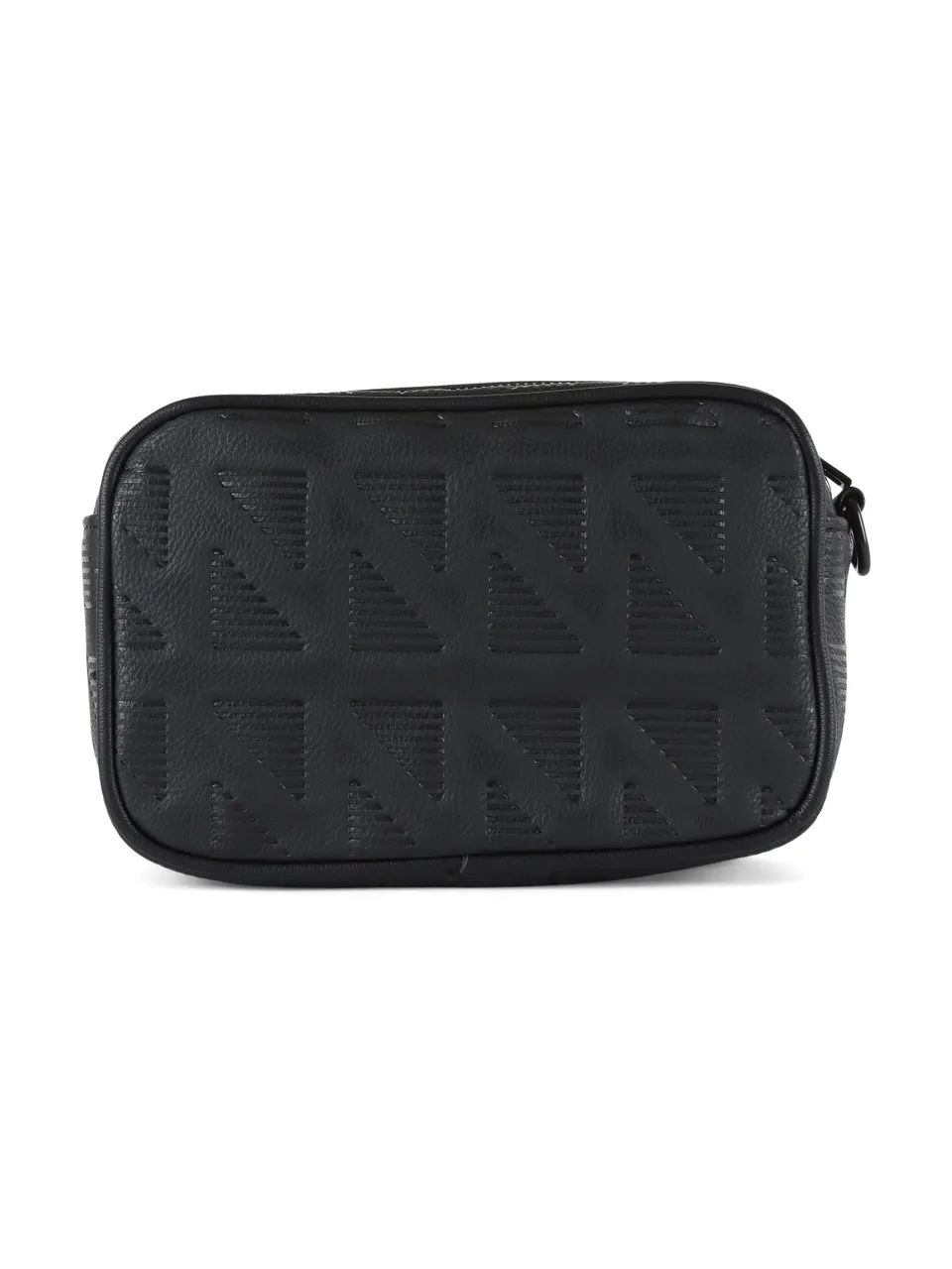 Pochette in ecopelle con scritta logo frontale