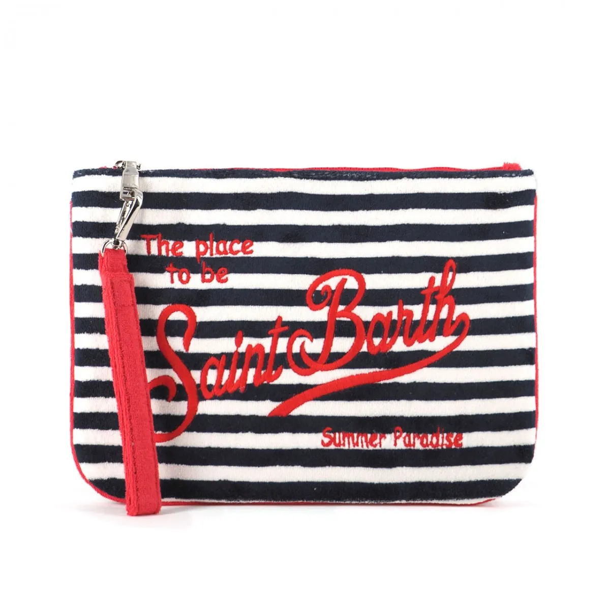 Pochette Parisienne Sponge A Righe Blu