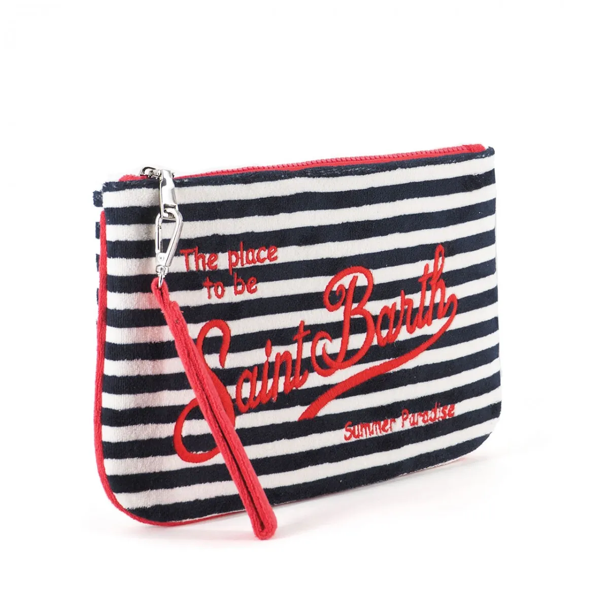 Pochette Parisienne Sponge A Righe Blu