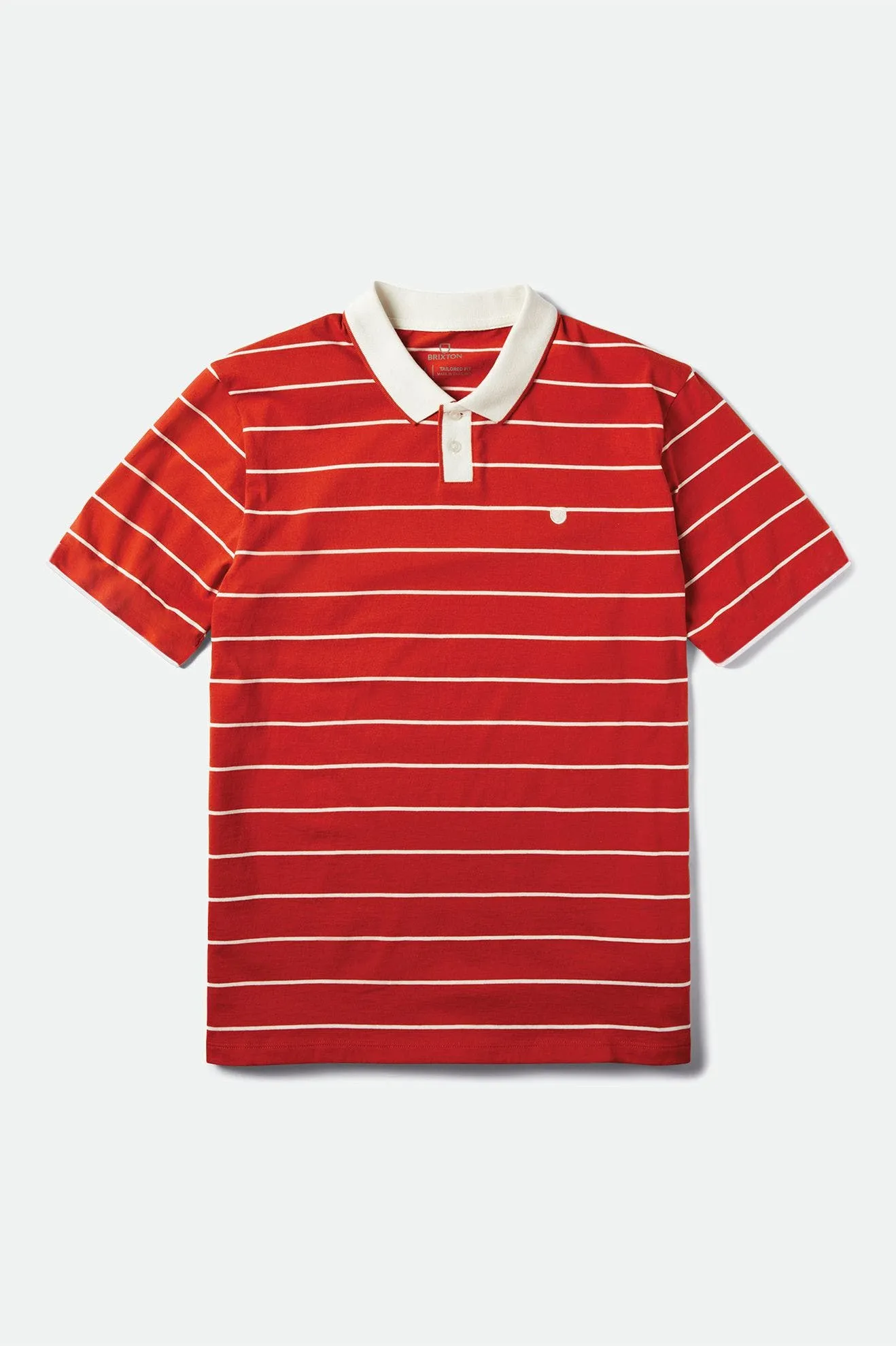 PROPER S/S POLO KNIT - PHOENIX ORANGE/OFF WHITE