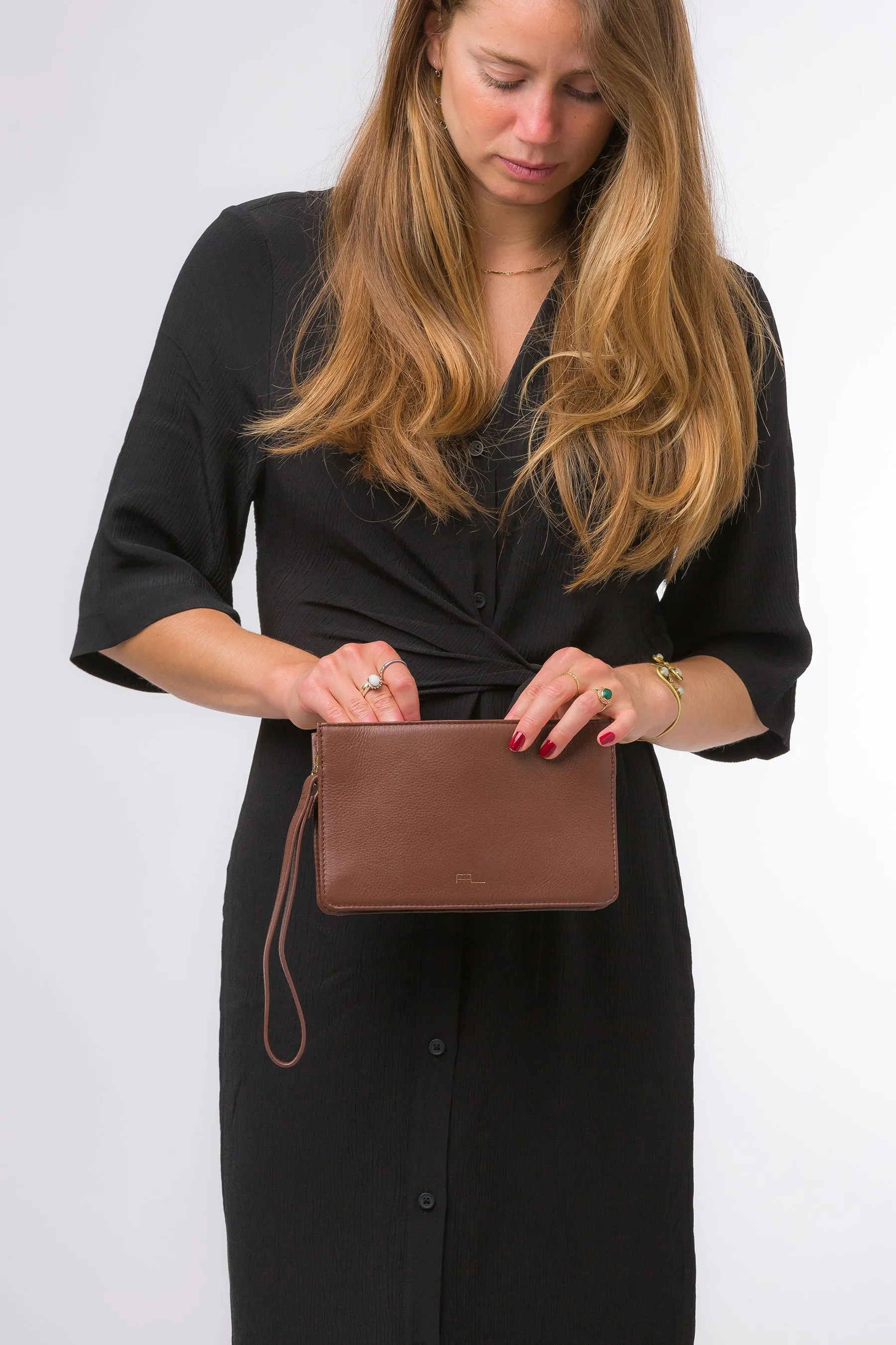Pure Luxuries London - Layla - Borsa con pochette in pelle nappa