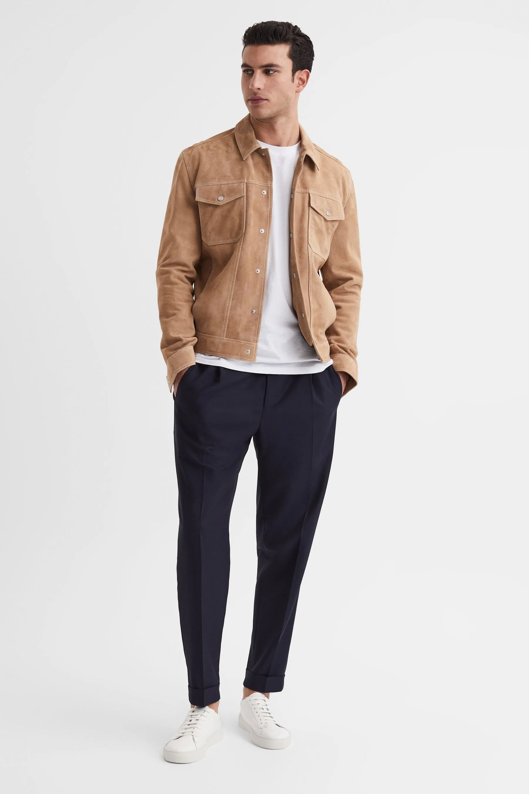 Reiss Finley Scarpe da ginnastica in pelle    