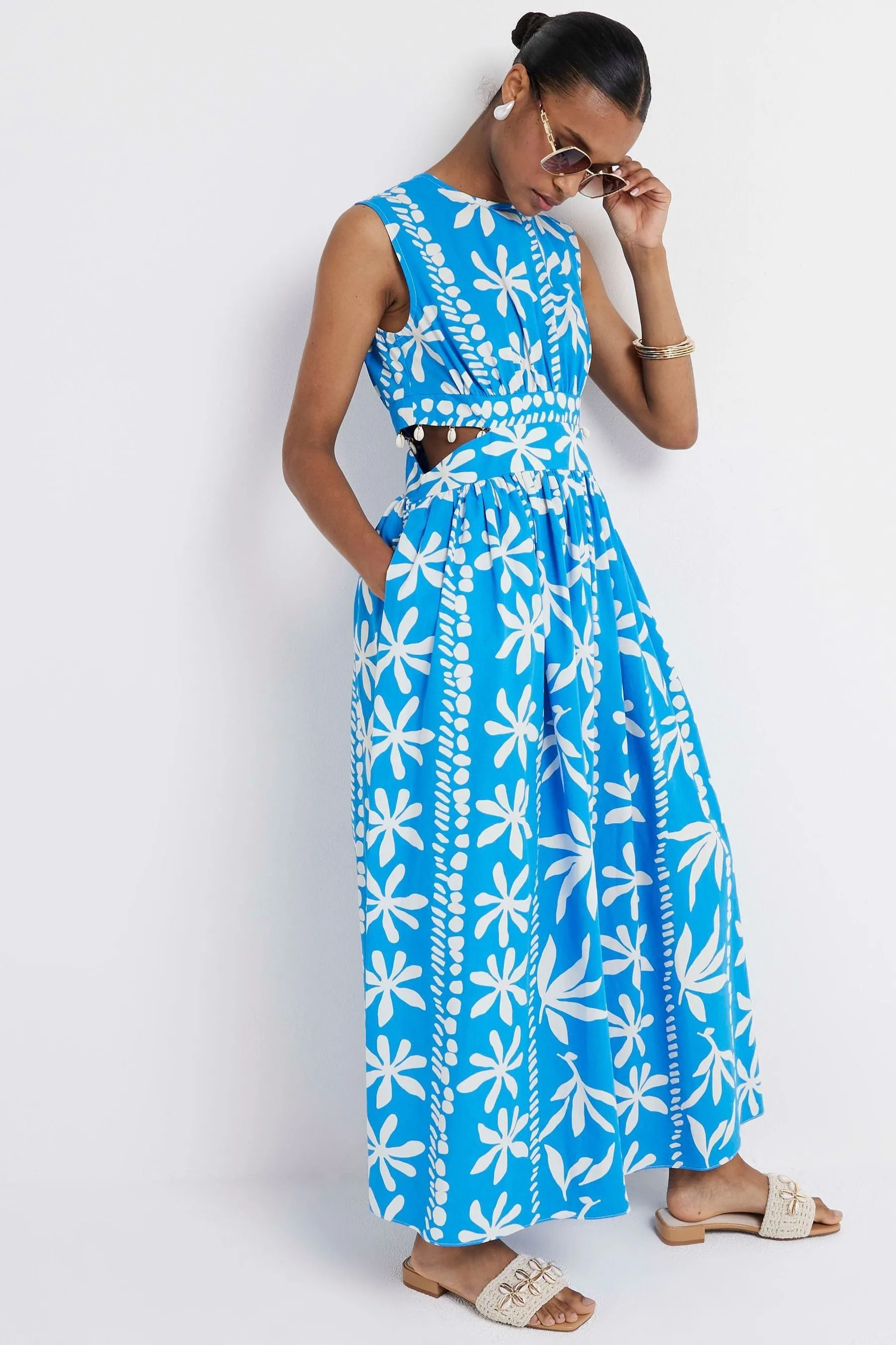 River Island - Abito maxi con cut-out