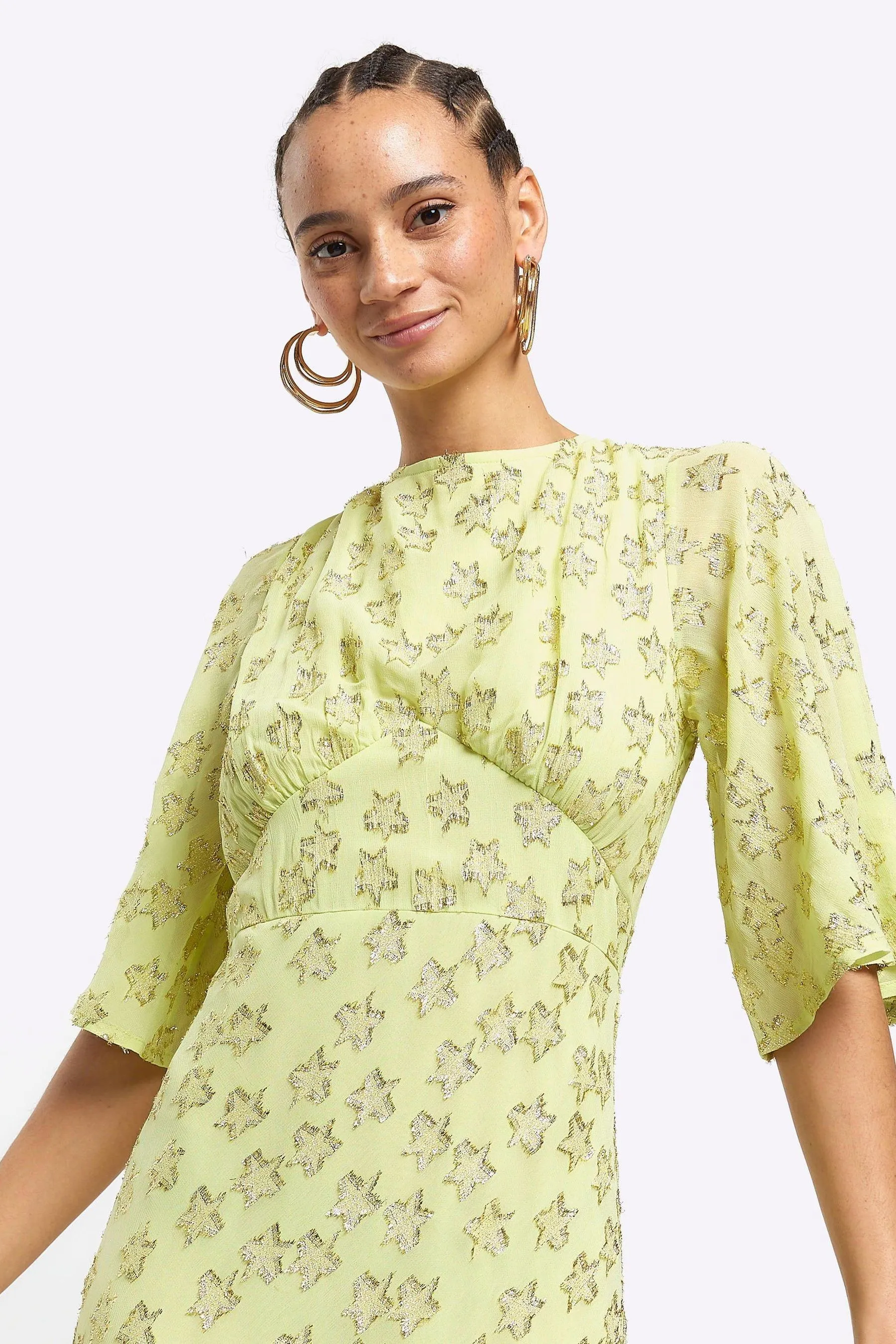 River Island - Abito maxi con stelle glitter