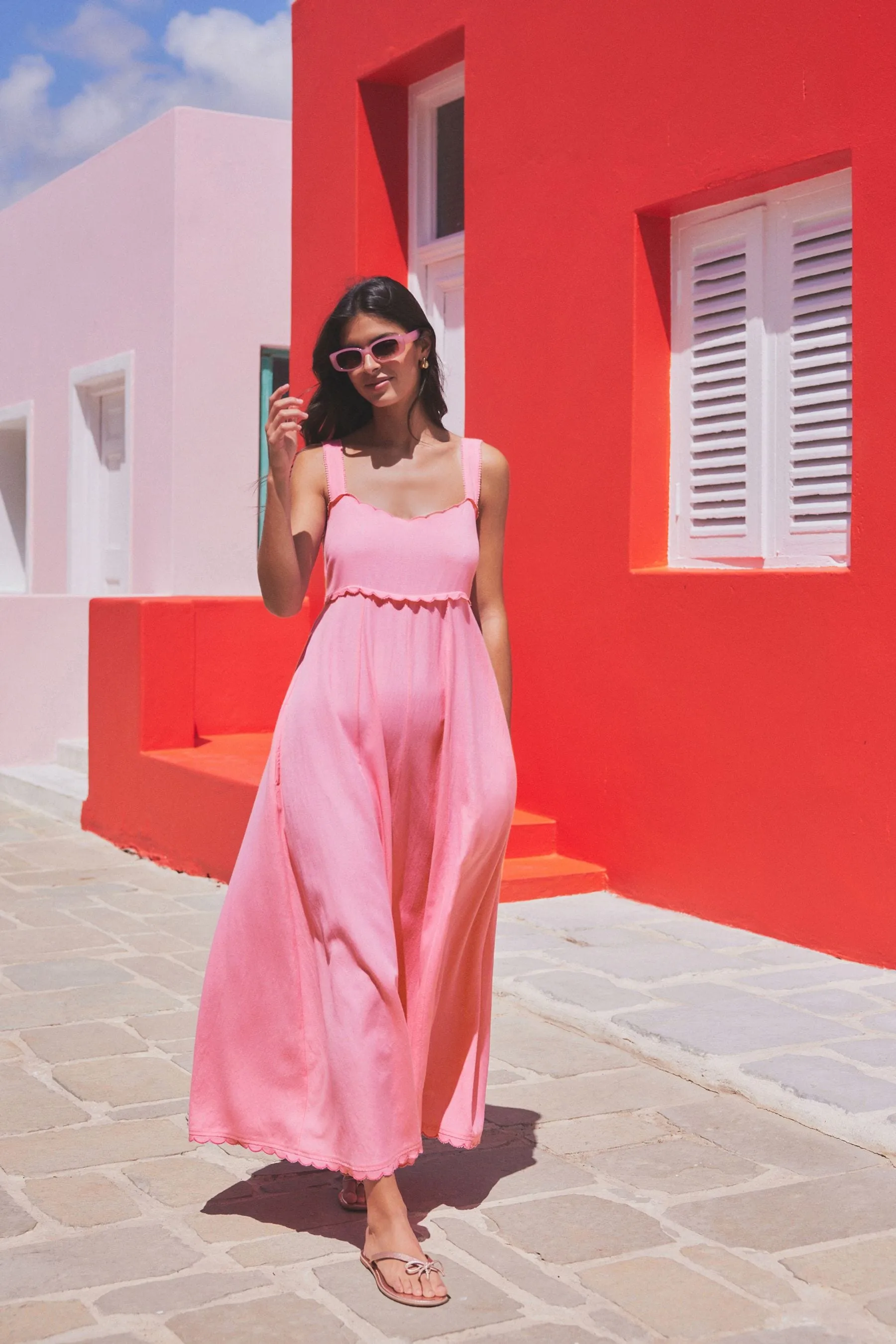 Rosa  - Abito maxi estivo