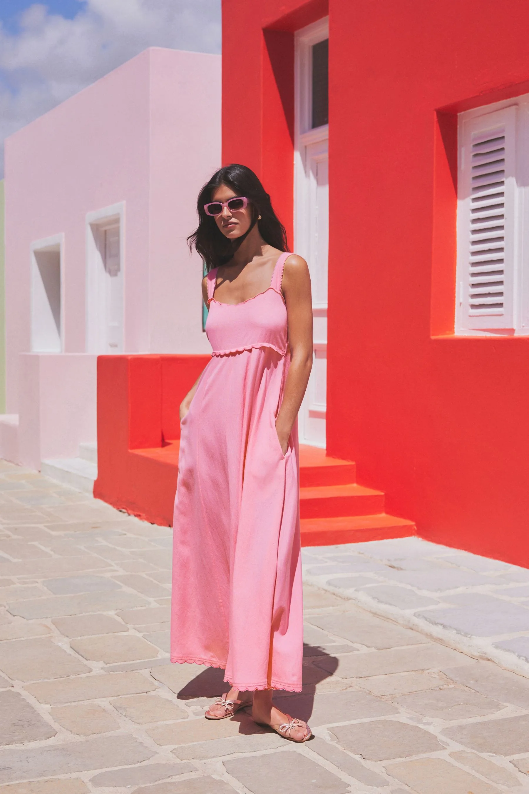 Rosa  - Abito maxi estivo