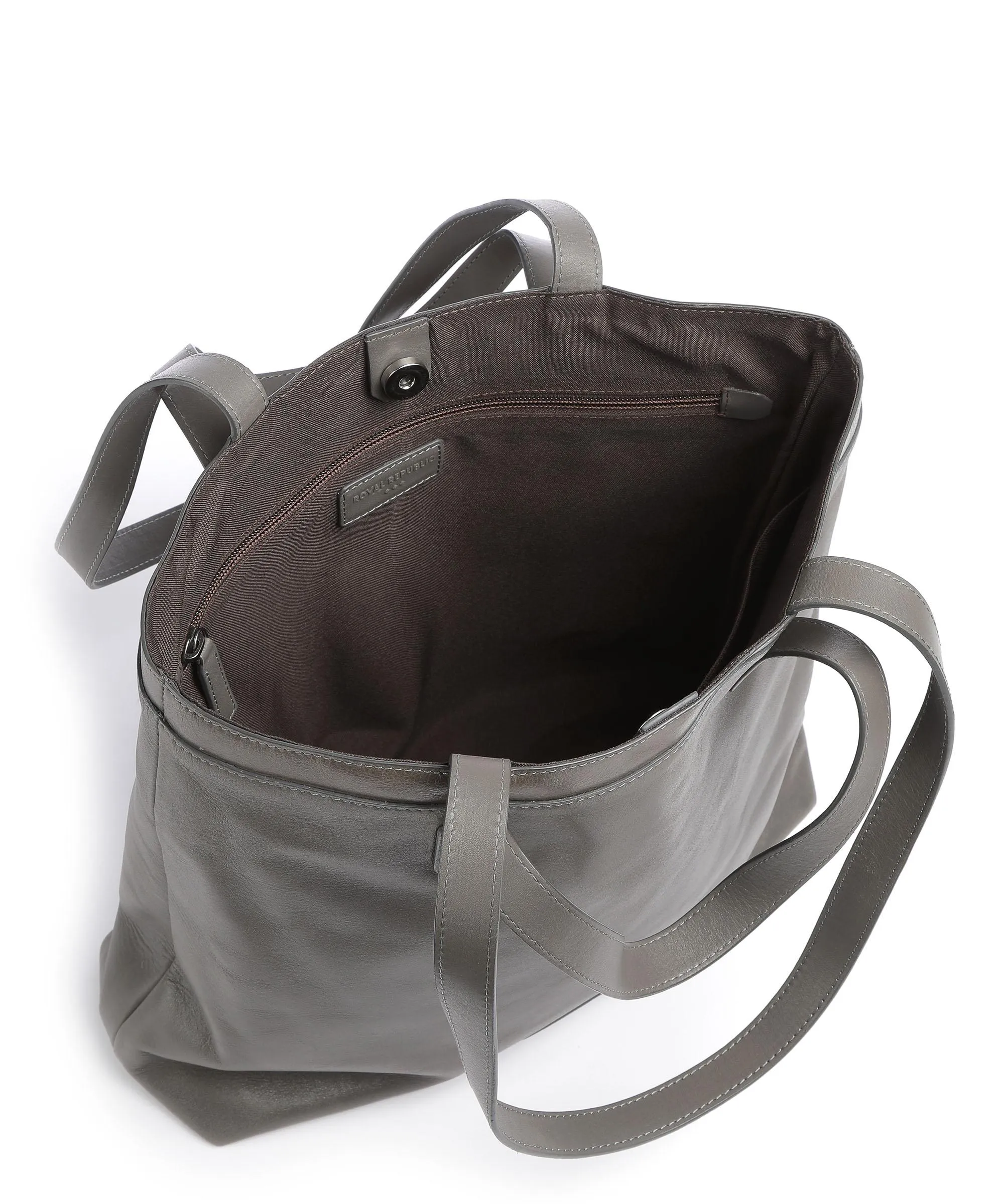  Royal RepubliQ Reflection Borsa shopper pelle di vacchetta finemente grana grigio  