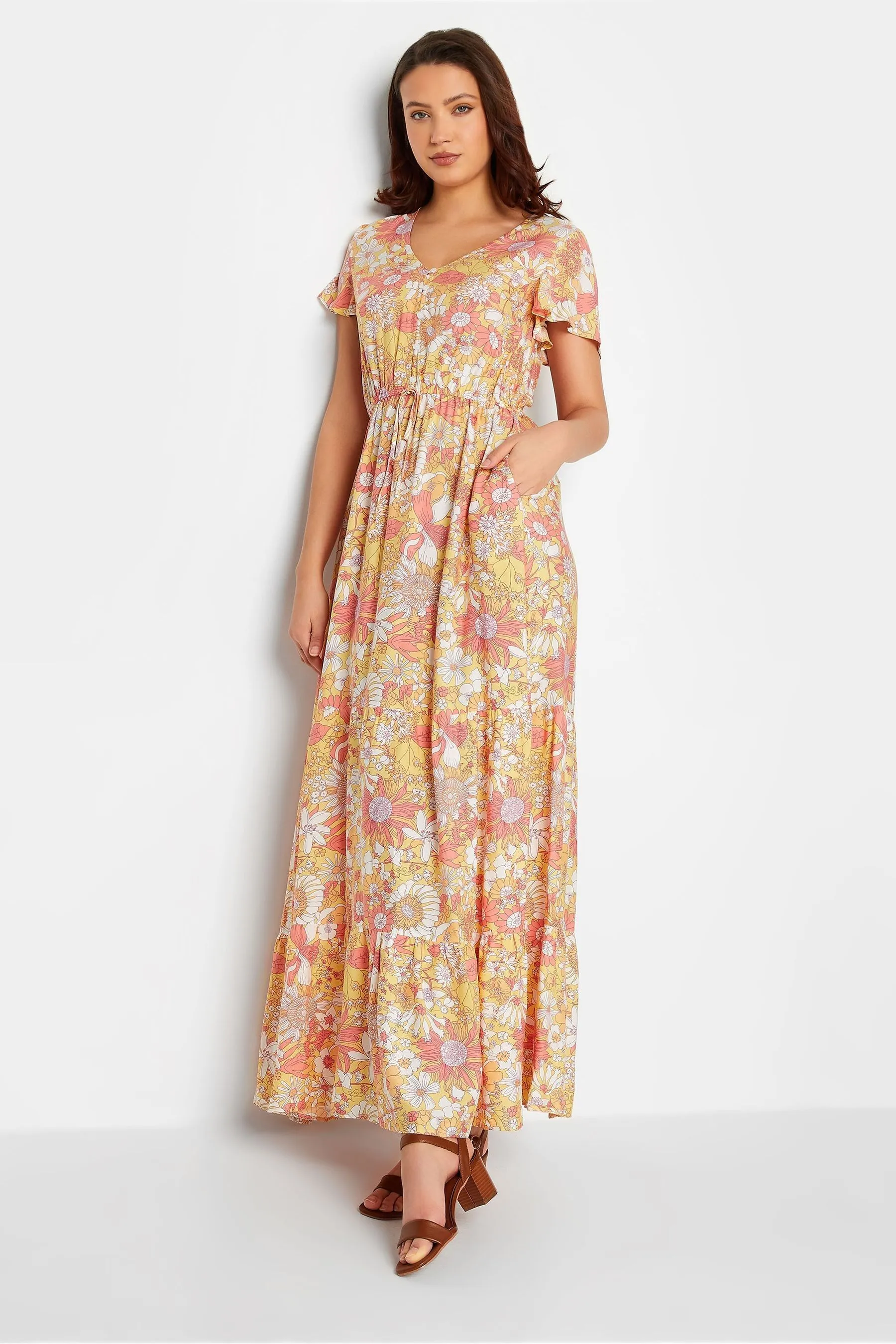 Sally - Abito maxi a Tall lungo con Floreale pastello