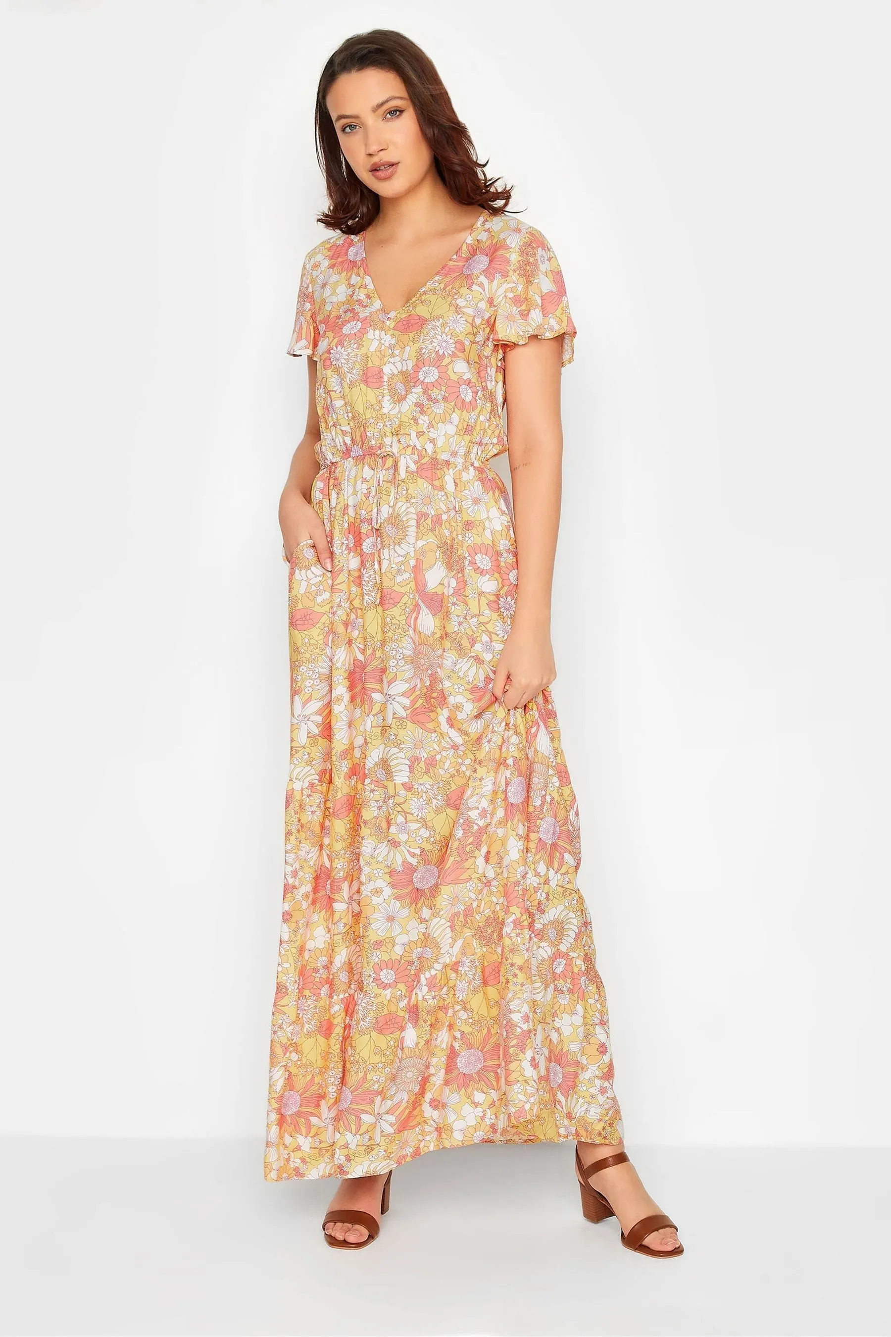 Sally - Abito maxi a Tall lungo con Floreale pastello