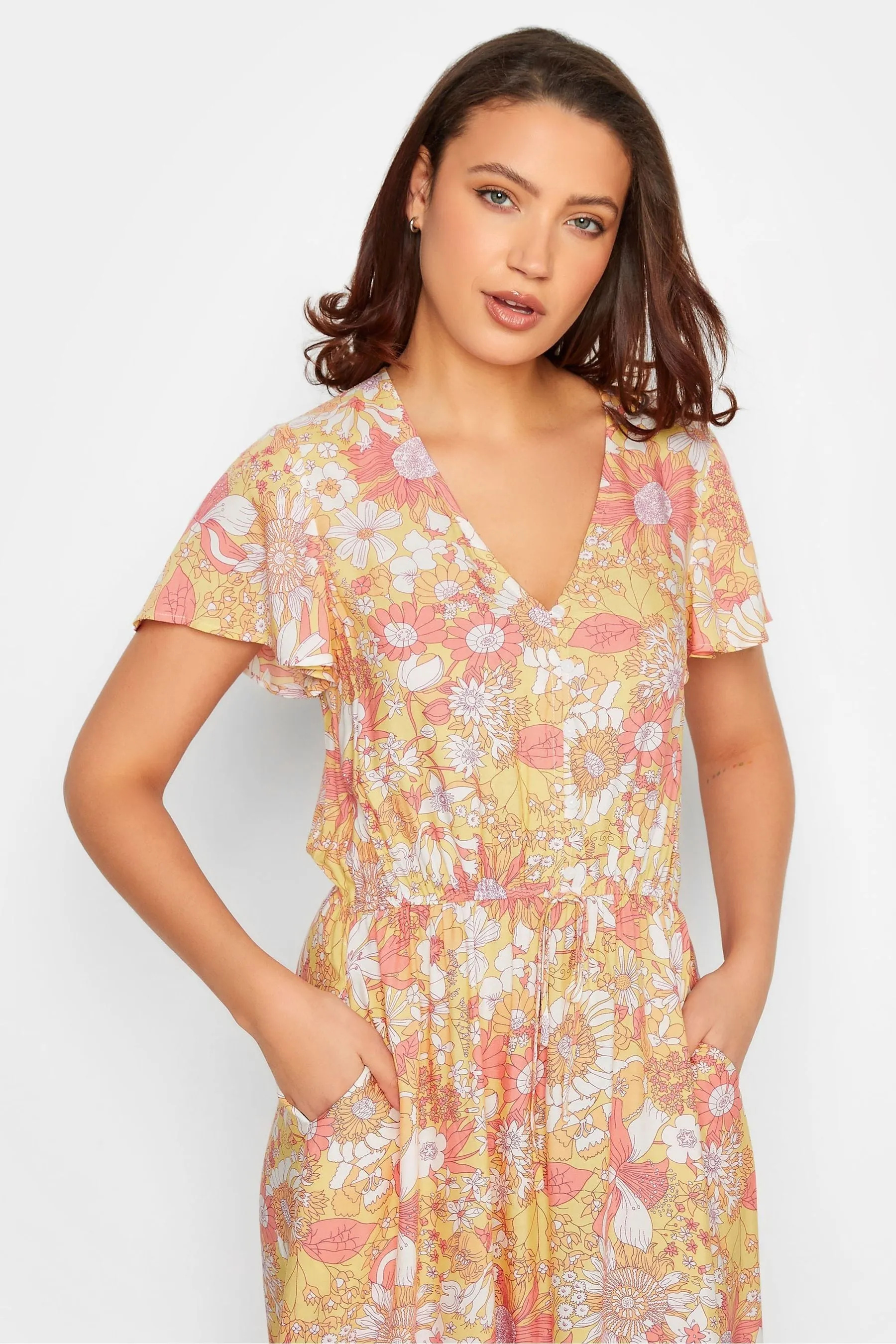 Sally - Abito maxi a Tall lungo con Floreale pastello