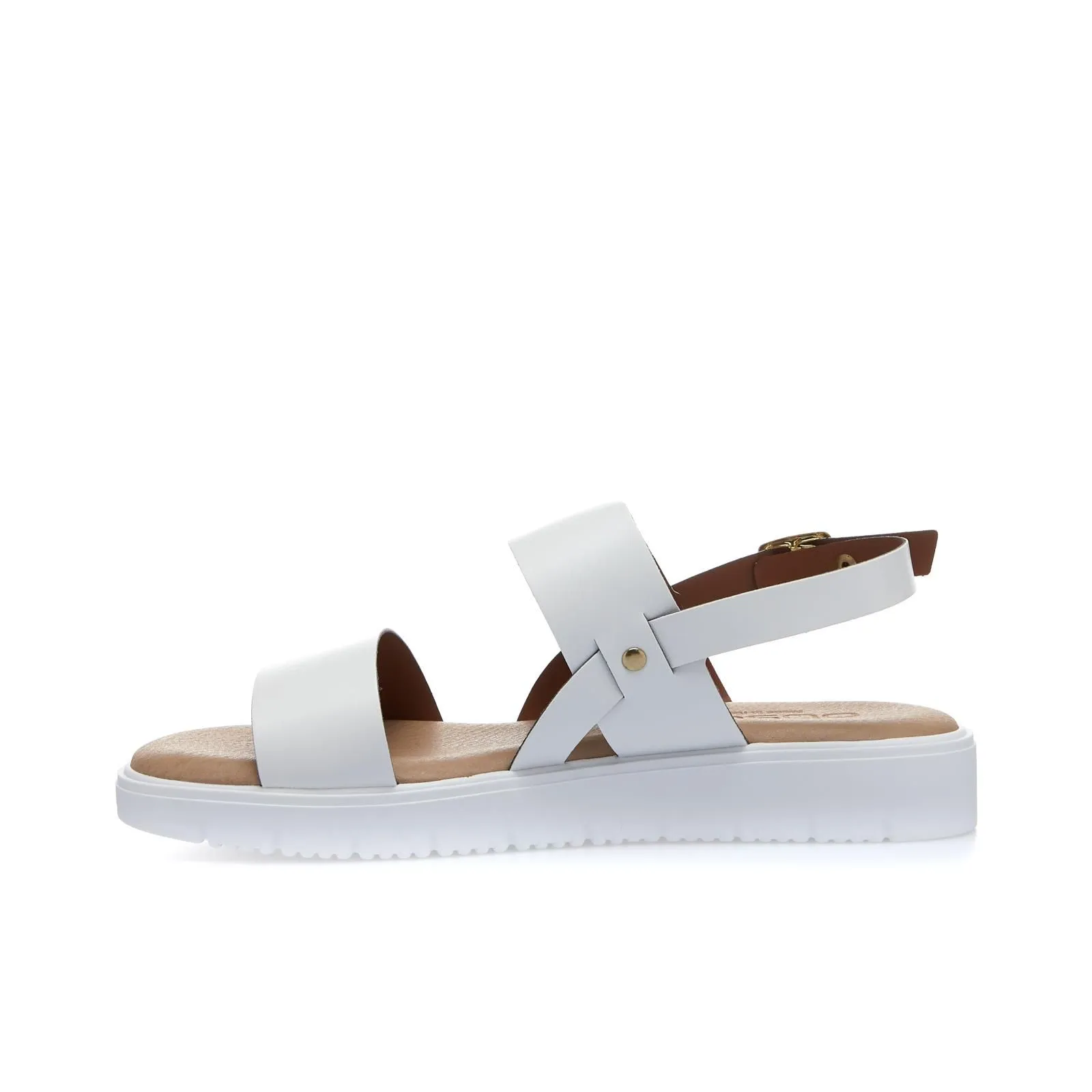 Sandali bianchi con suola platform e doppia fascia