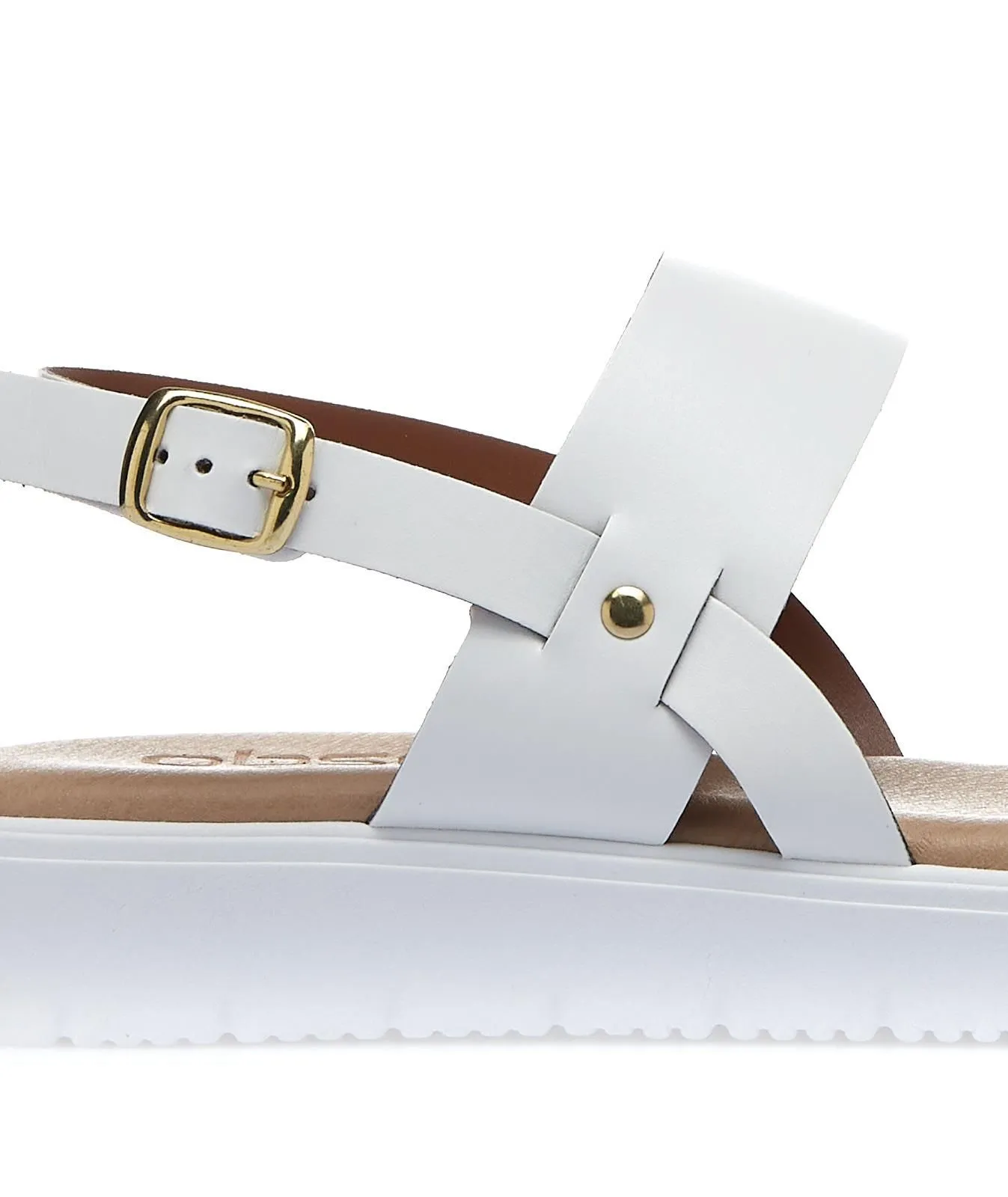 Sandali bianchi con suola platform e doppia fascia