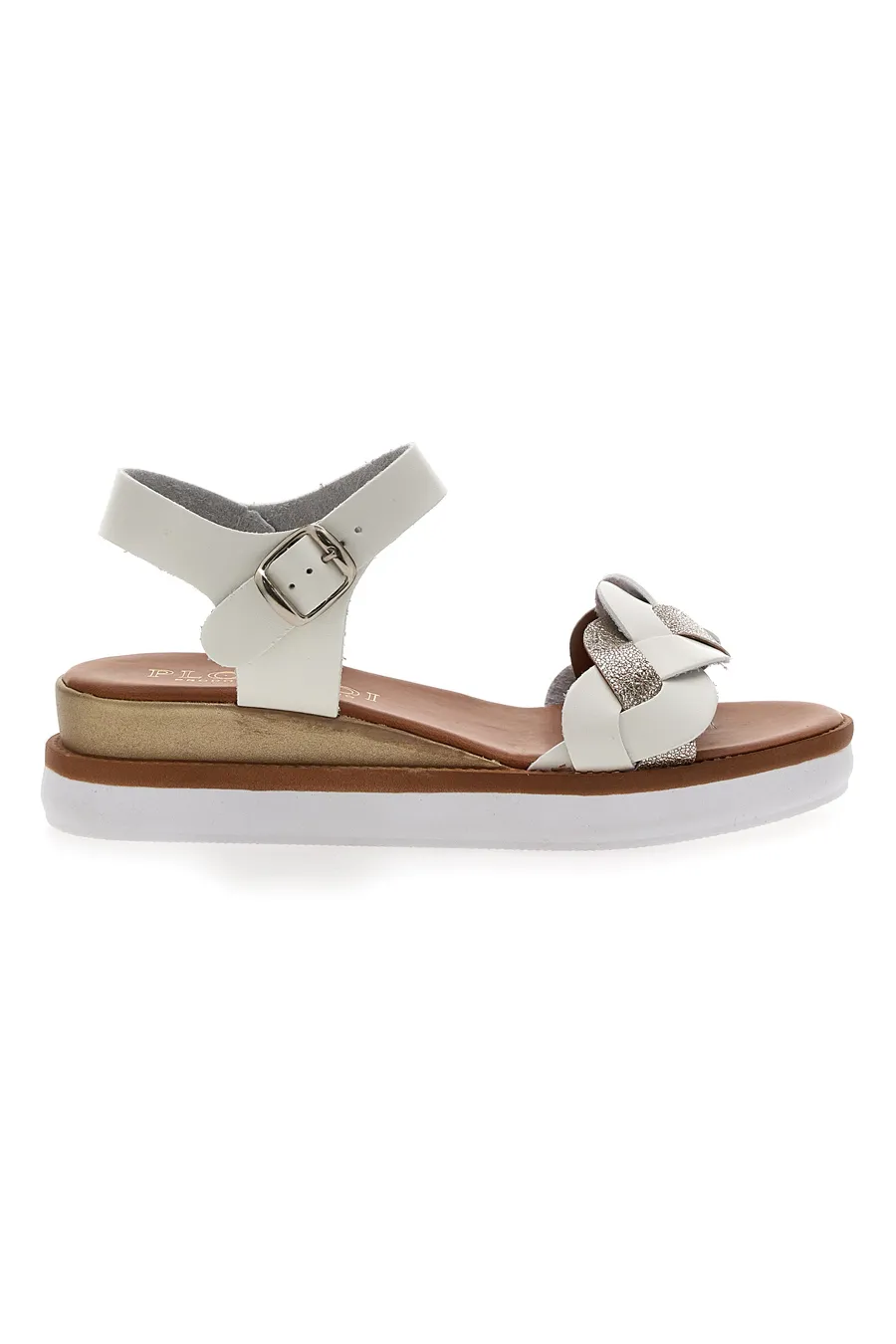 Sandali Bianchi e Platino Con Platform 4,5 cm Plocadi 3007