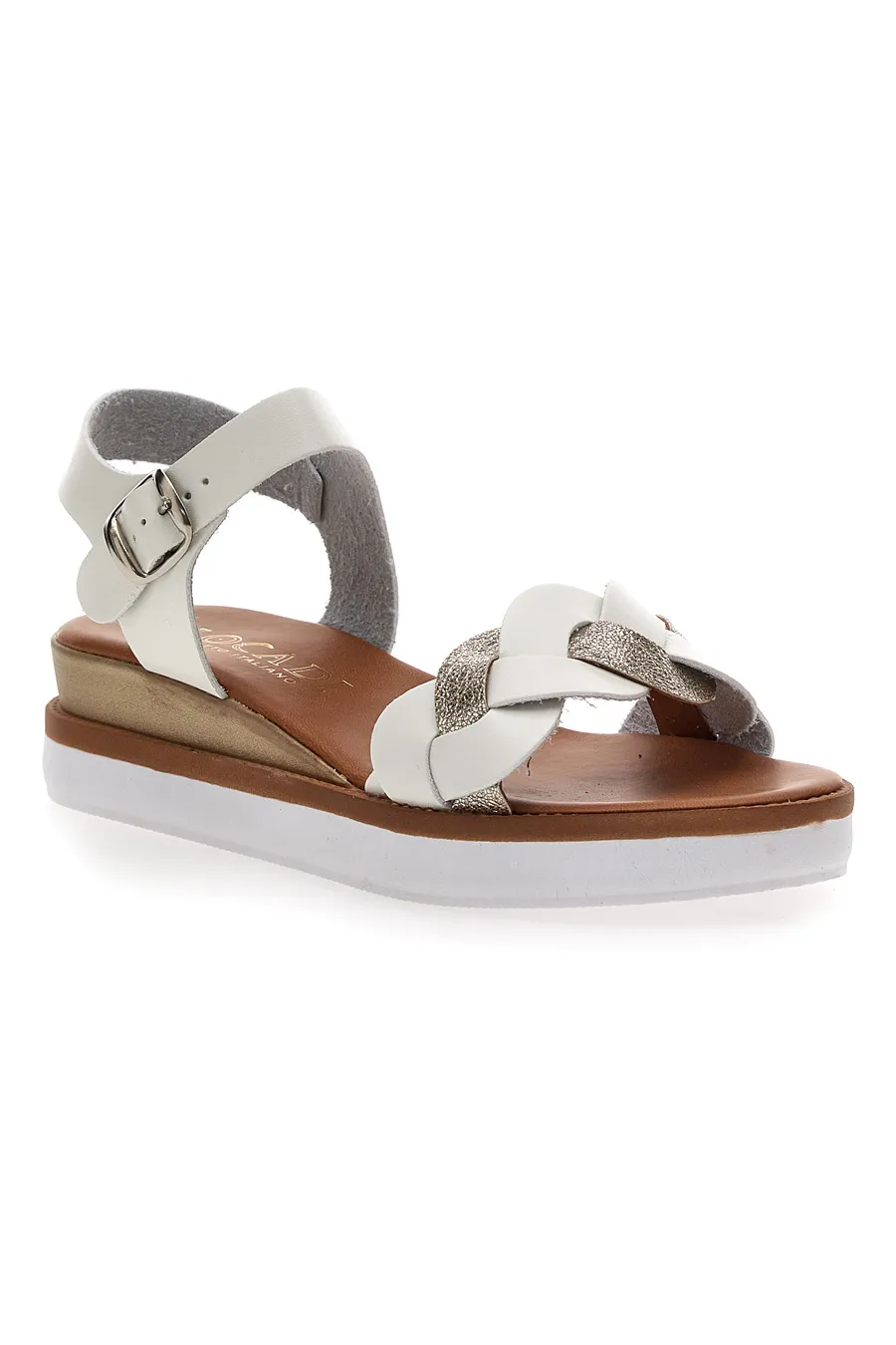 Sandali Bianchi e Platino Con Platform 4,5 cm Plocadi 3007