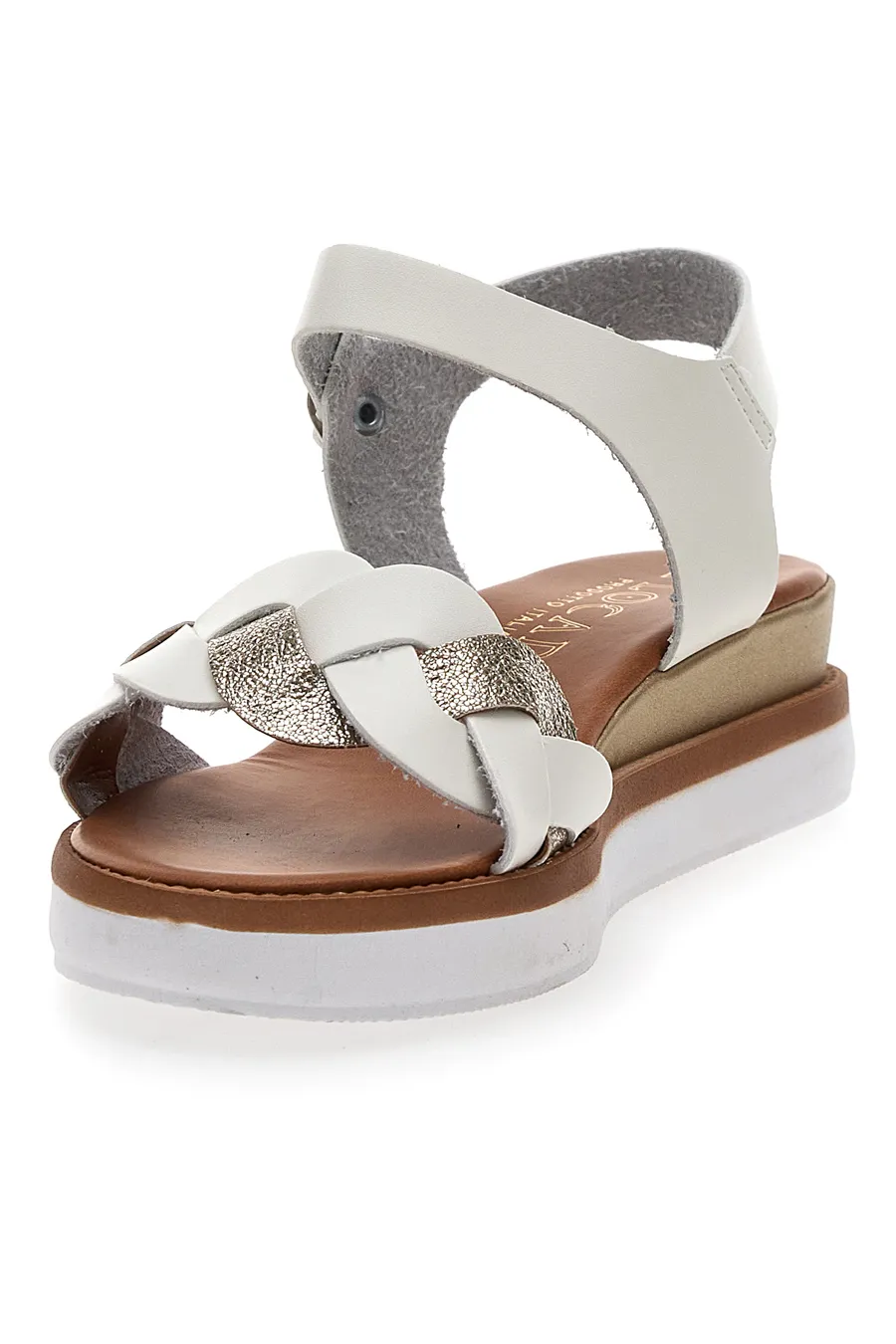 Sandali Bianchi e Platino Con Platform 4,5 cm Plocadi 3007