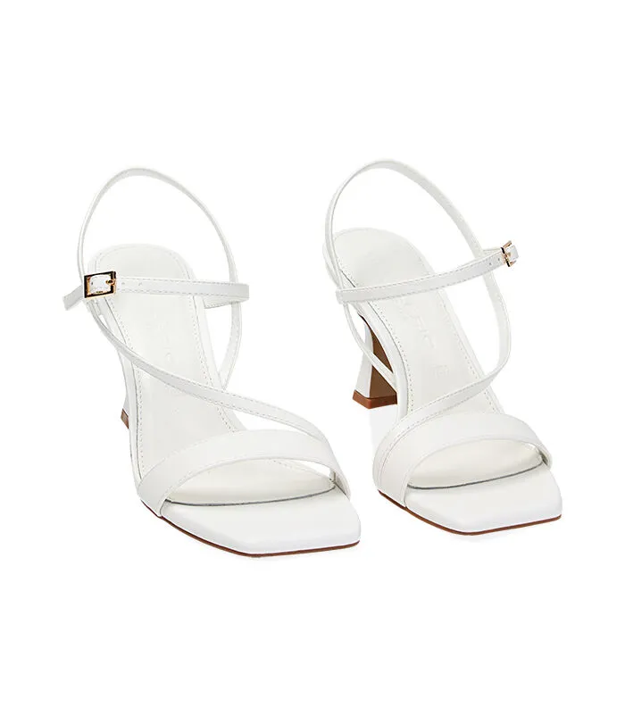 Sandali bianchi, tacco 8,5 cm