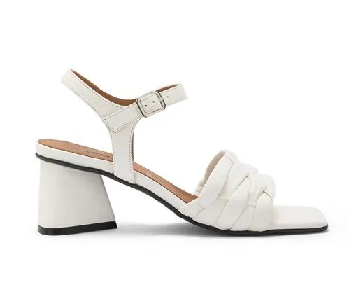 SANDALI CARRY BRAID IN PELLE INTRECCIATA BIANCO