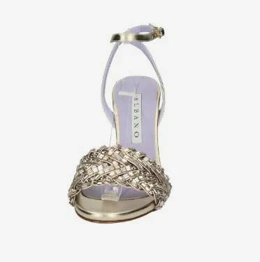 SANDALI FASCIA STRASS PLATINO