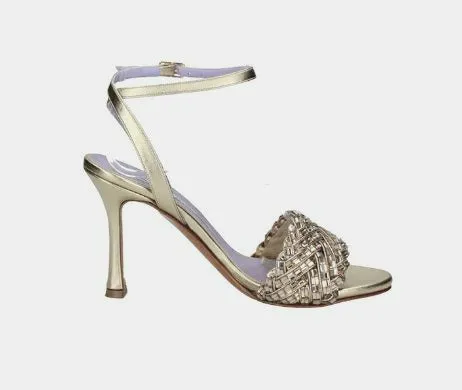 SANDALI FASCIA STRASS PLATINO