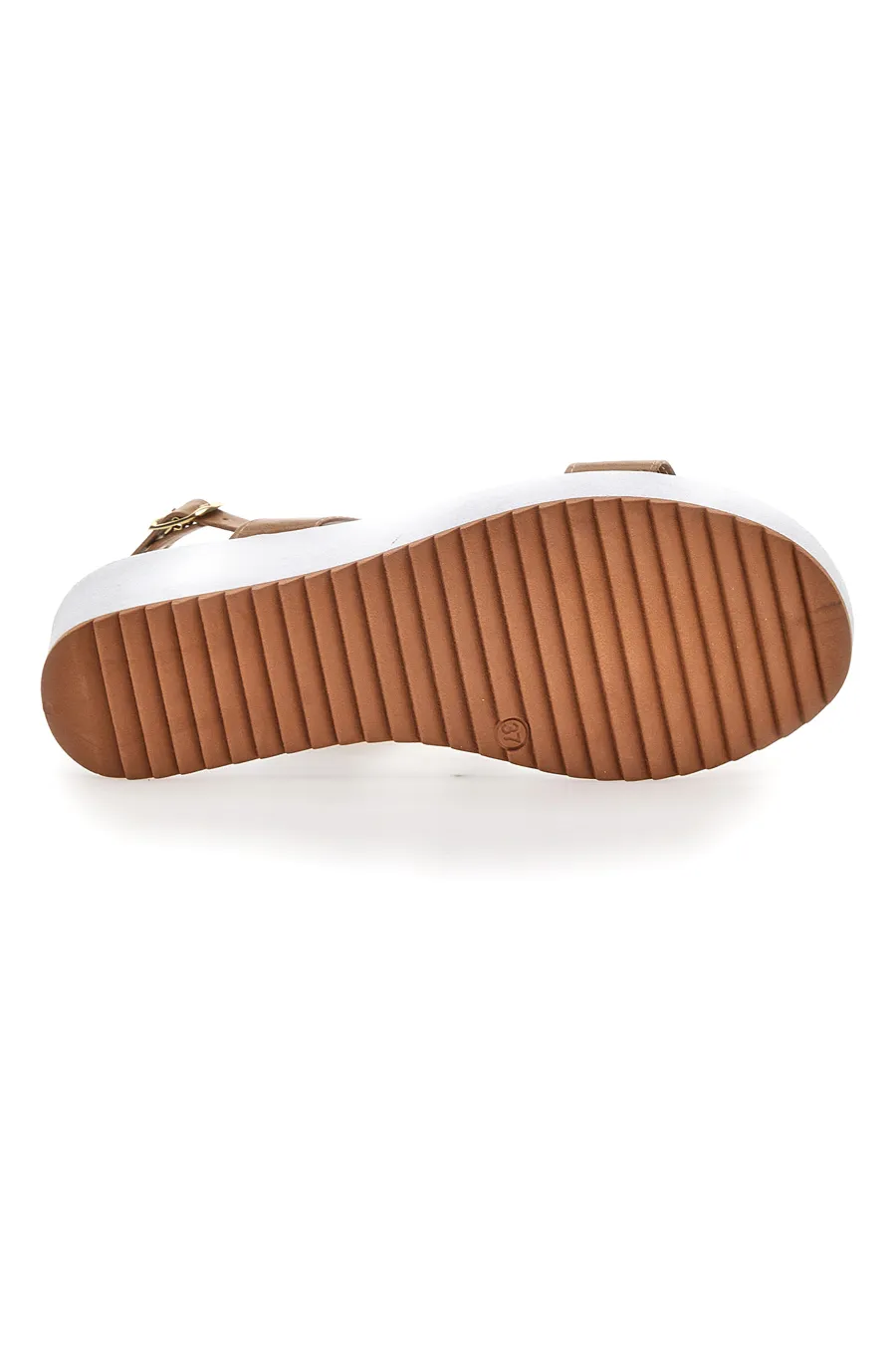 Sandali Platform Cognac Made in Italy Cafè Cost 364022